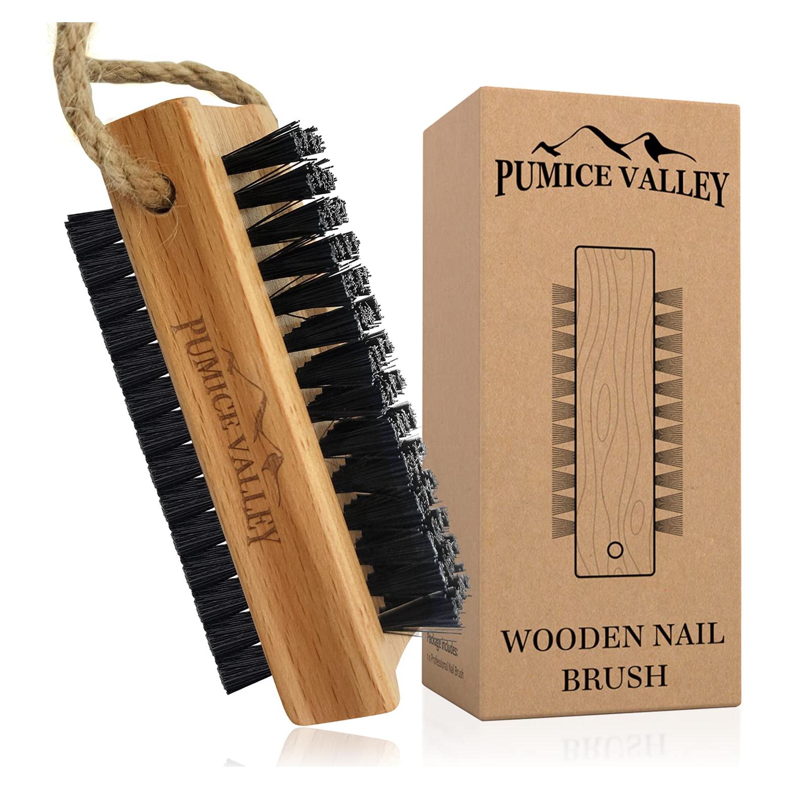 Cepillo de Uñas de Madera Pumice Valley Doble Cara 11.6cm