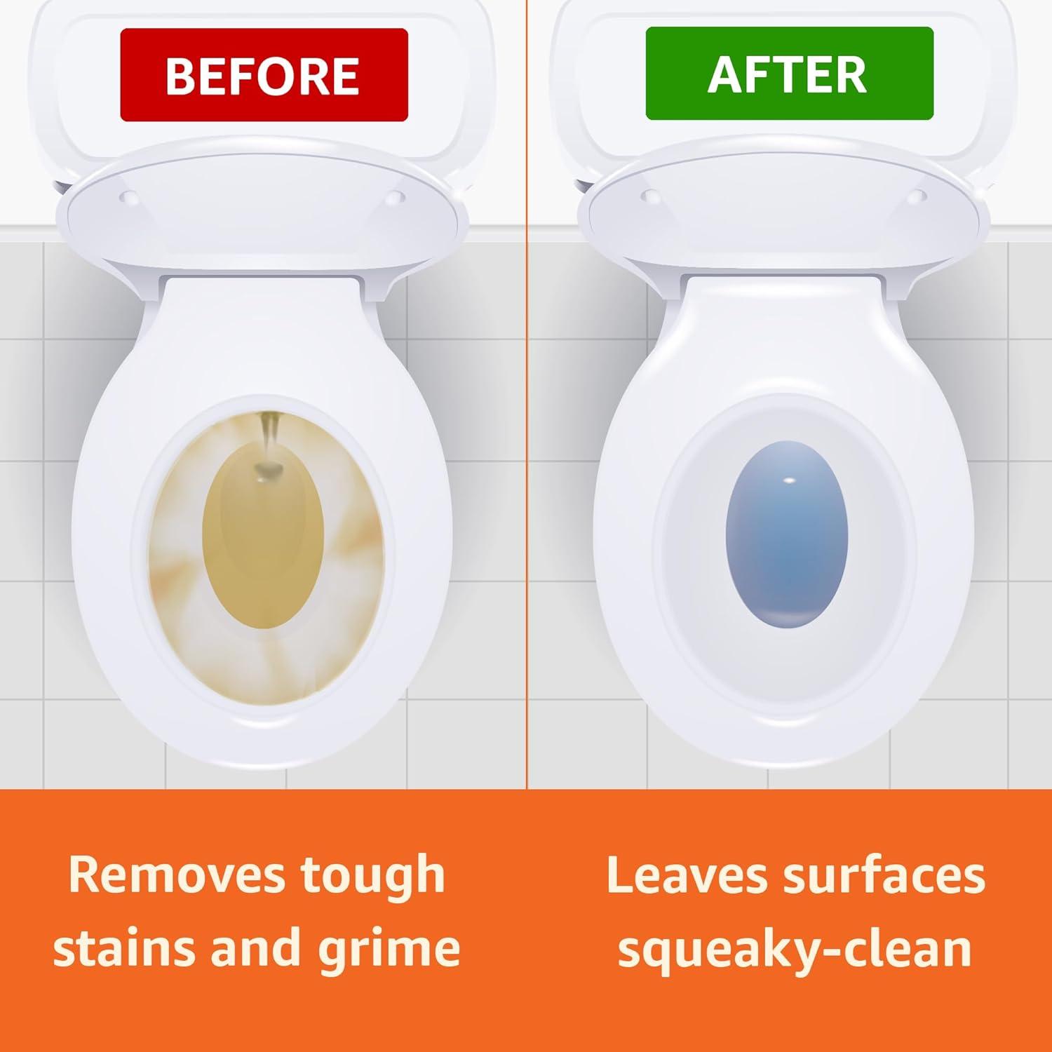 Amazon Basics Toilet Bowl Cleaner with Cling Action Formula, Bleach, Fresh Scent, 24 Fl Oz, Pack of 1