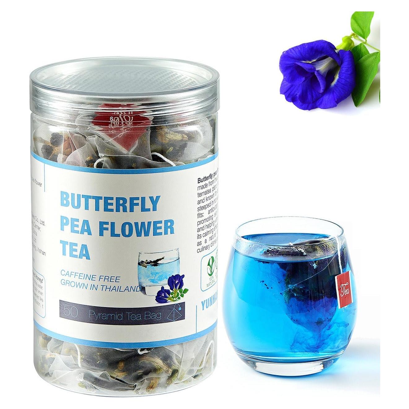 50 Bolsitas de Té de Flor de Mariposa Azul Secas - VitalForest