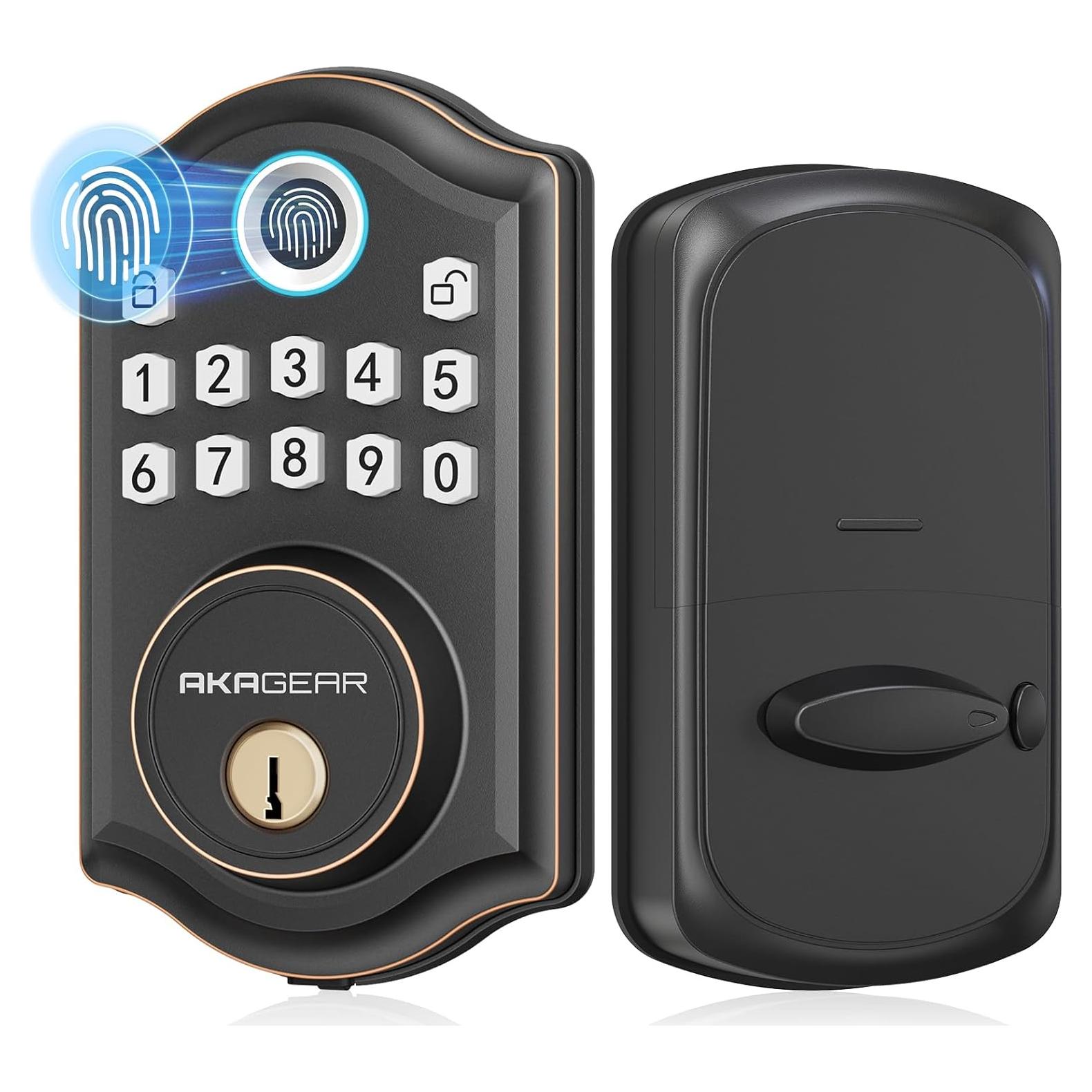 Cerradura Biométrica AkaGear DS10 con Teclado - Bronce