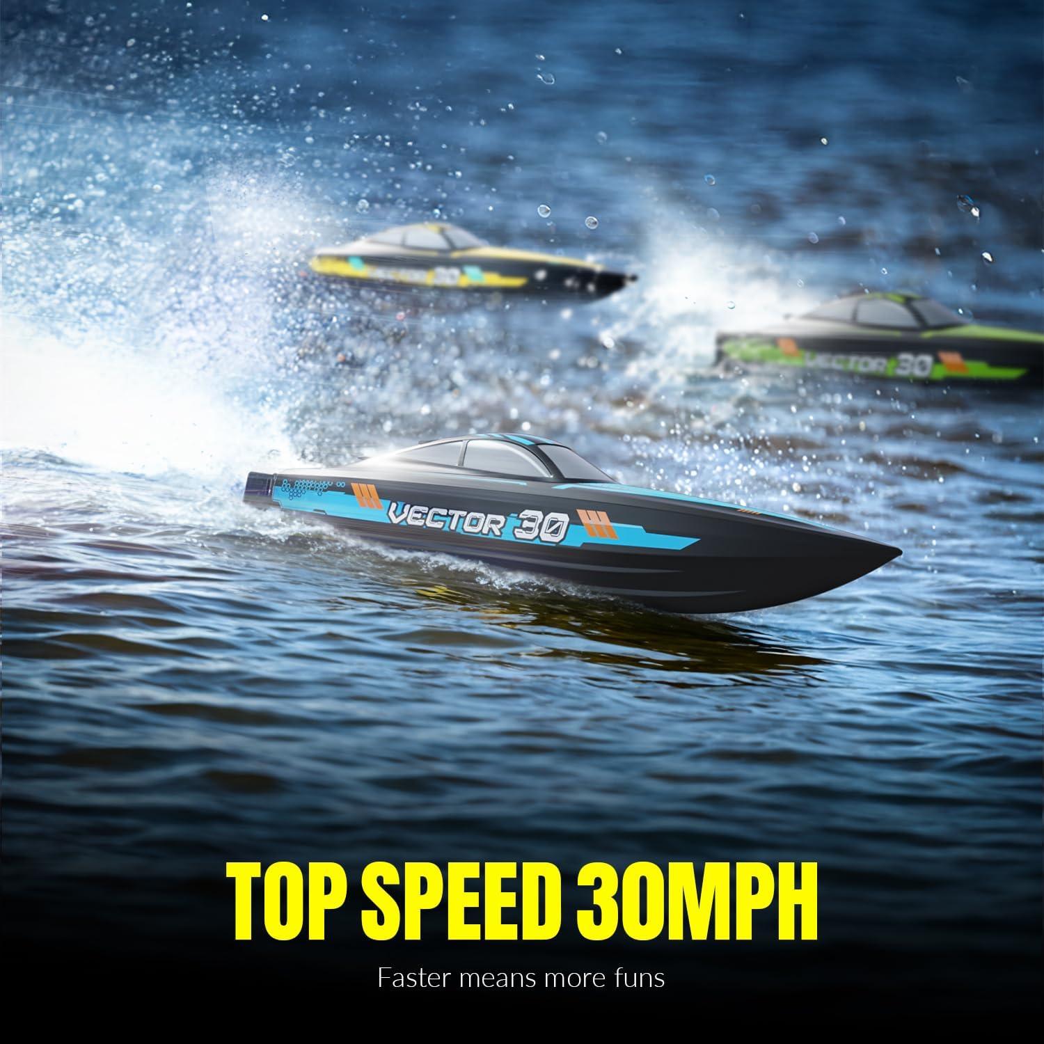 Barco RC VOLANTEXRC Vector 48.3 km/h Azul con 2 Baterías