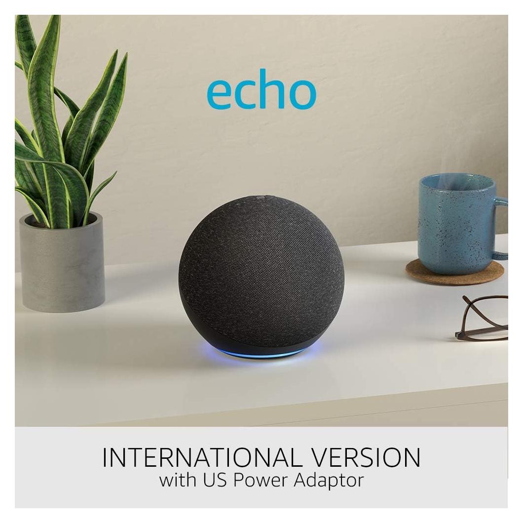 Echo (4th generation) International Version | With premium sound, smart home hub and Alexa | Charcoal