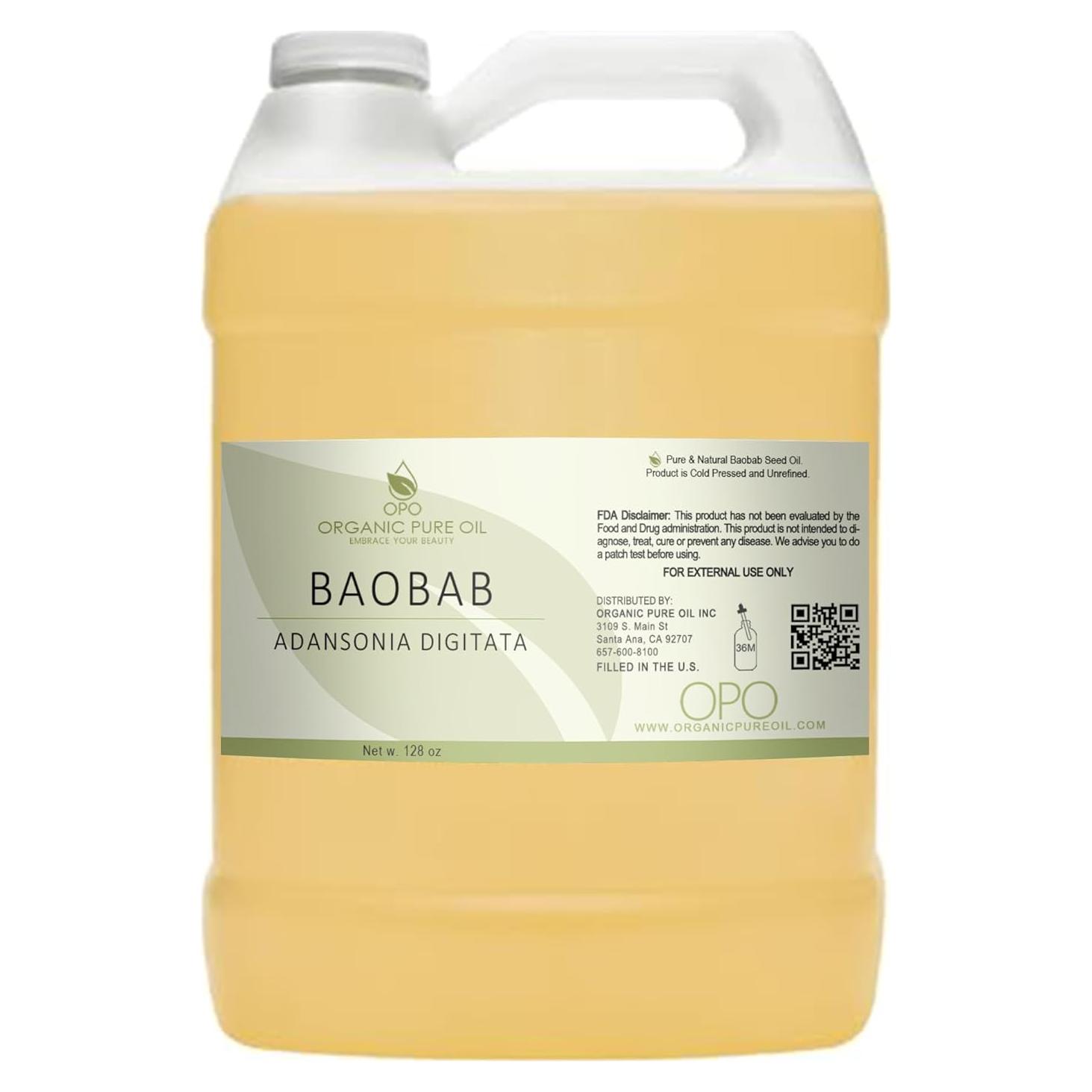 Aceite de Baobab OPO 3.78 L - Puro, Prensado en Frío, Vegano