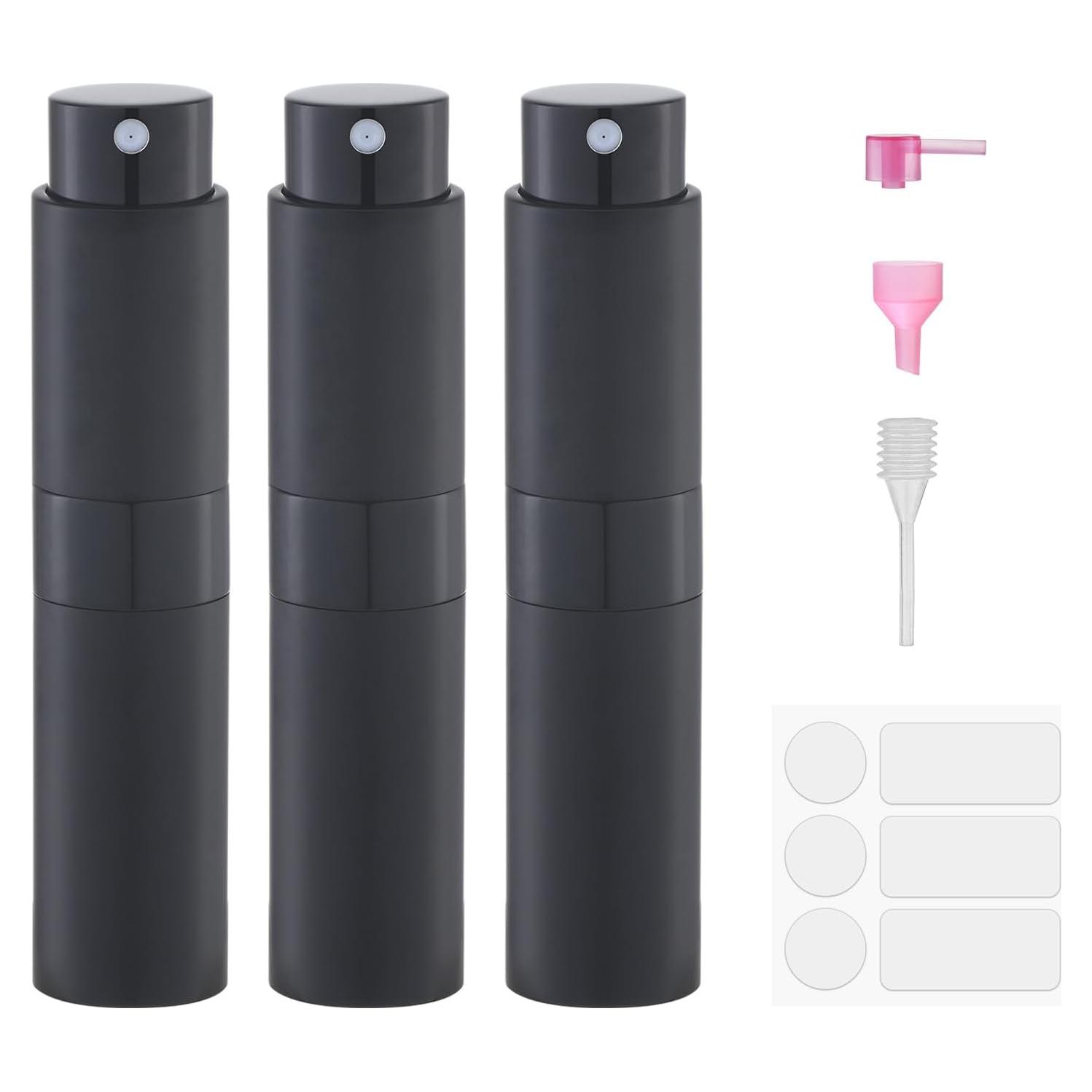 Botella Atomizadora Rellenable Fusupak 8ml Negra Portátil