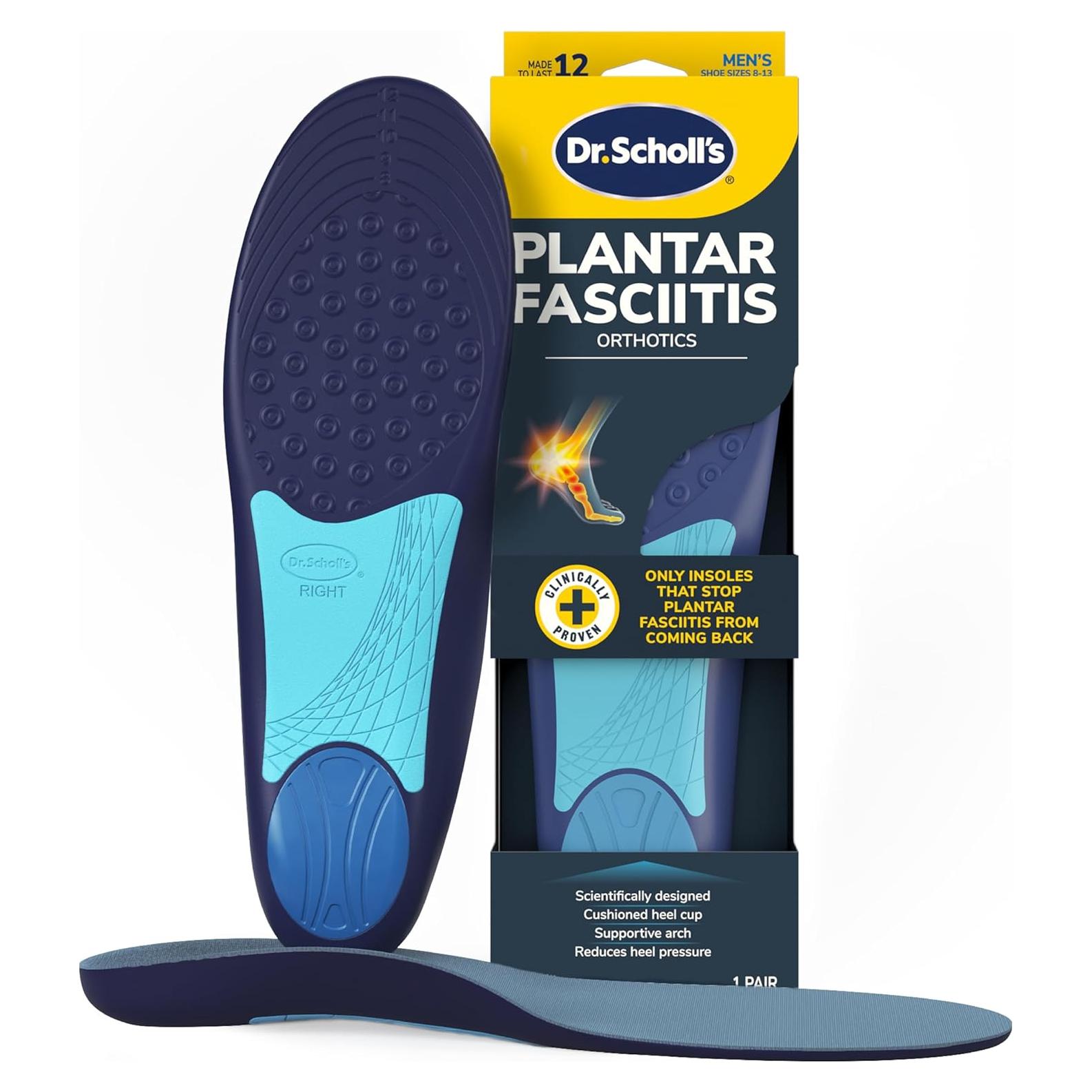 Plantillas ortopédicas Dr. Scholl para hombres 8-13 - Alivio fascitis plantar
