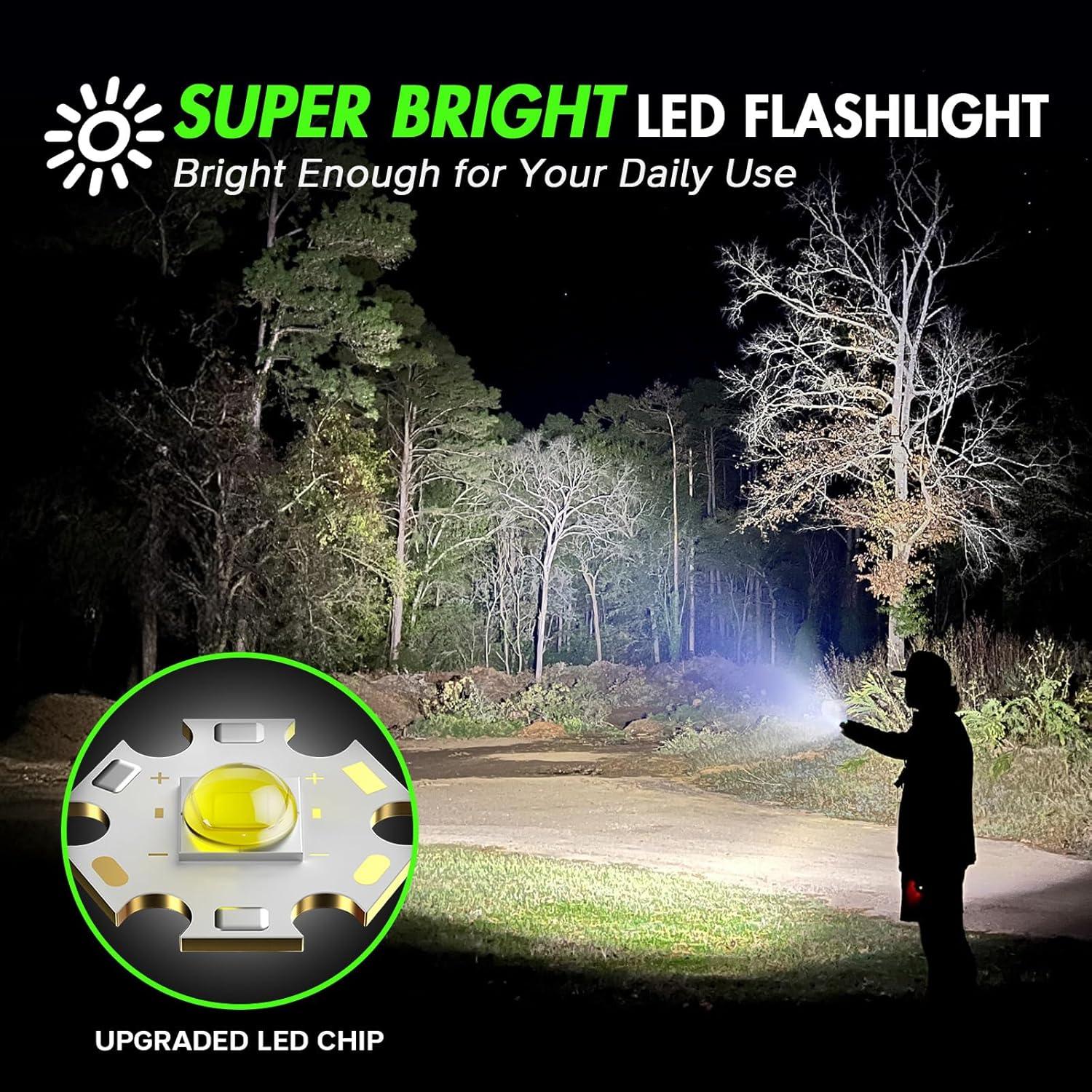 Linterna LED WdtPro SR2000 Pro 2 Paquete Verde 5 Modos