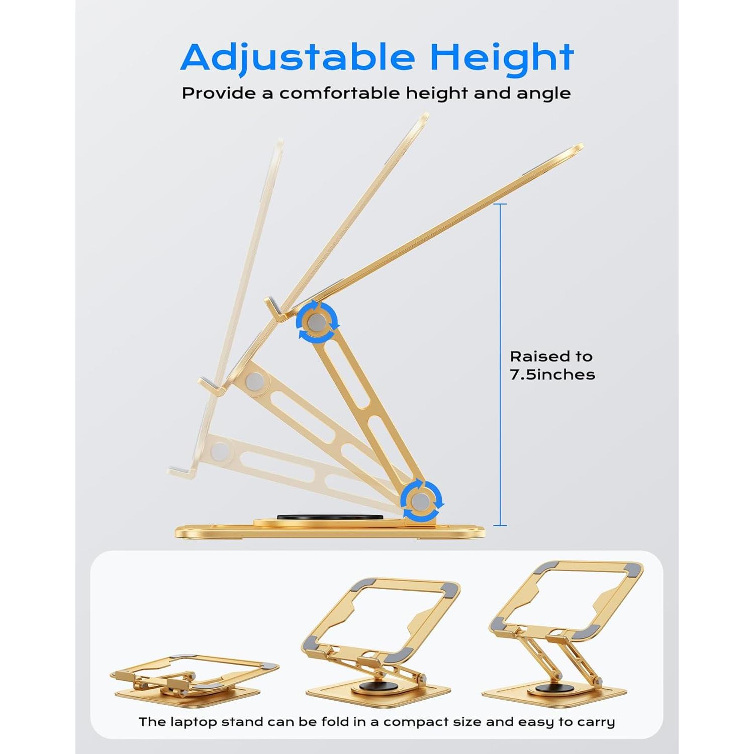 Soporte Ajustable para Laptop LOXP NH-02pro Oro 25.4-40.6 cm