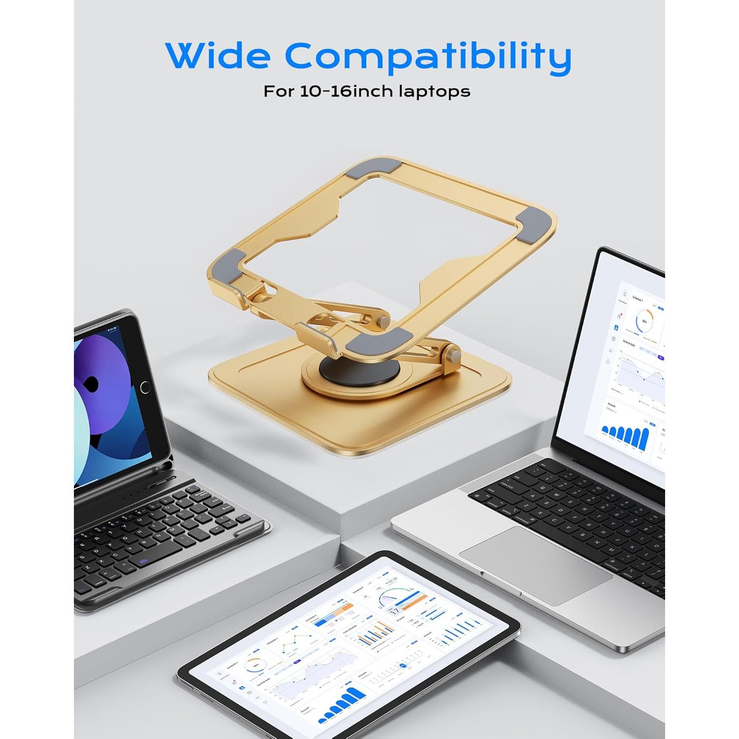 Soporte Ajustable para Laptop LOXP NH-02pro Oro 25.4-40.6 cm