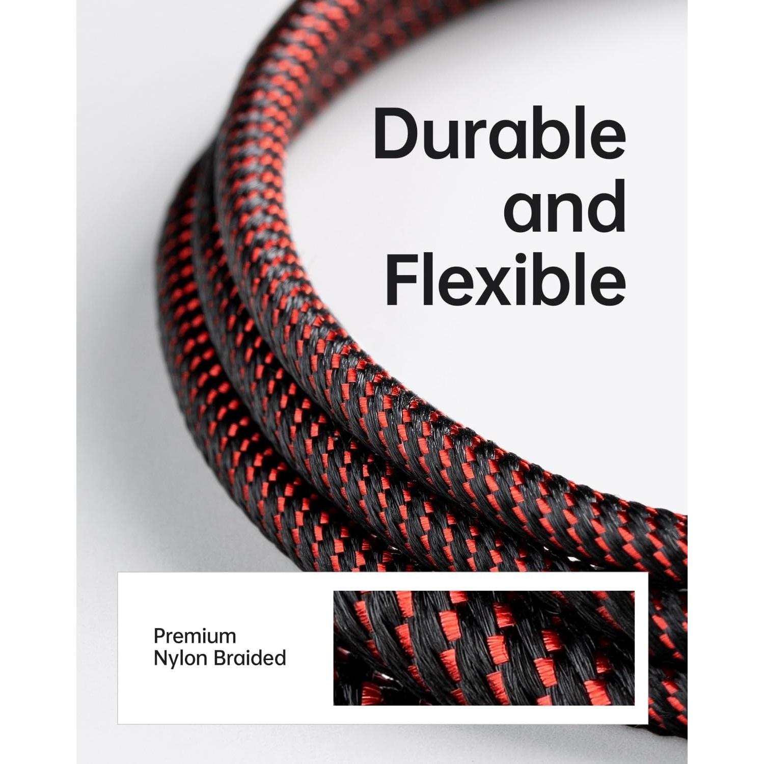 Cargador Corto UYOUNG 1FT USB a Lightning Rojo 3Pack MFi