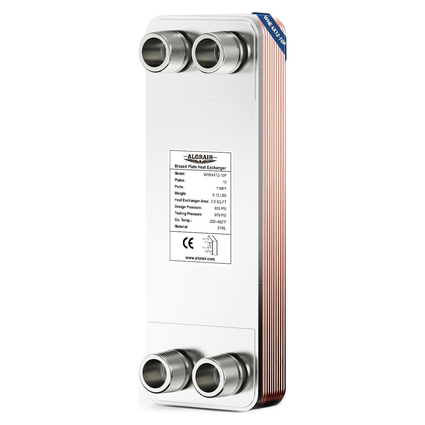 Intercambiador de Calor de Placas ALORAIR WHE4X12-10P Acero Inoxidable