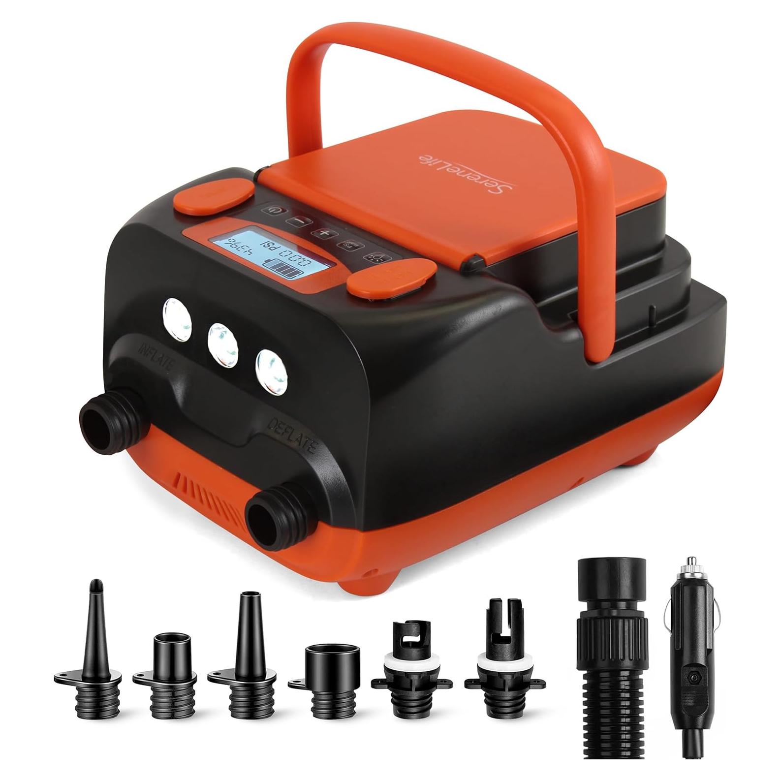 Bomba de aire eléctrica SereneLife para paddle boards 16 PSI