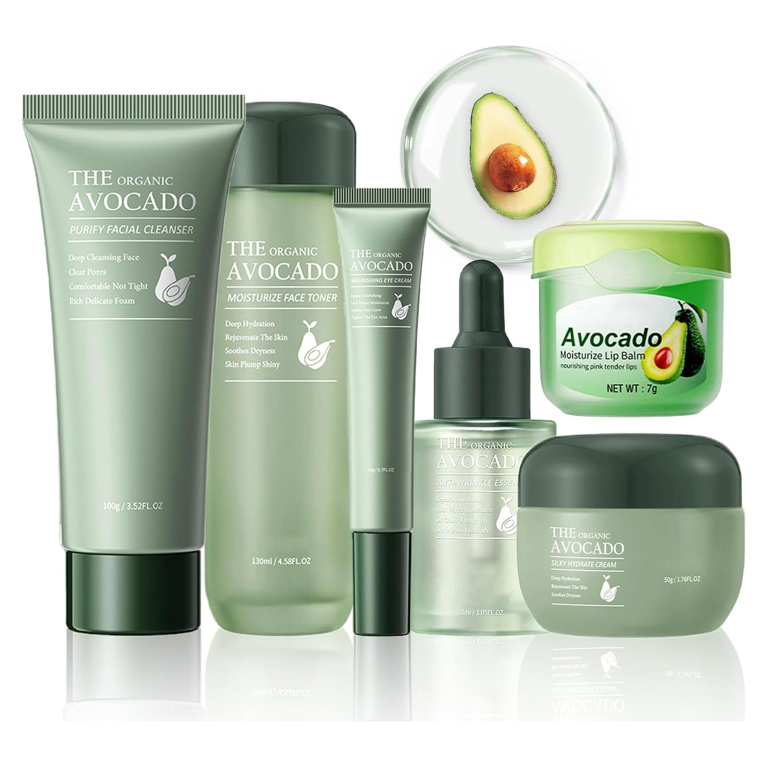 Set de Cuidado de Piel de Aguacate Rosarden 6 en 1 Hidratante