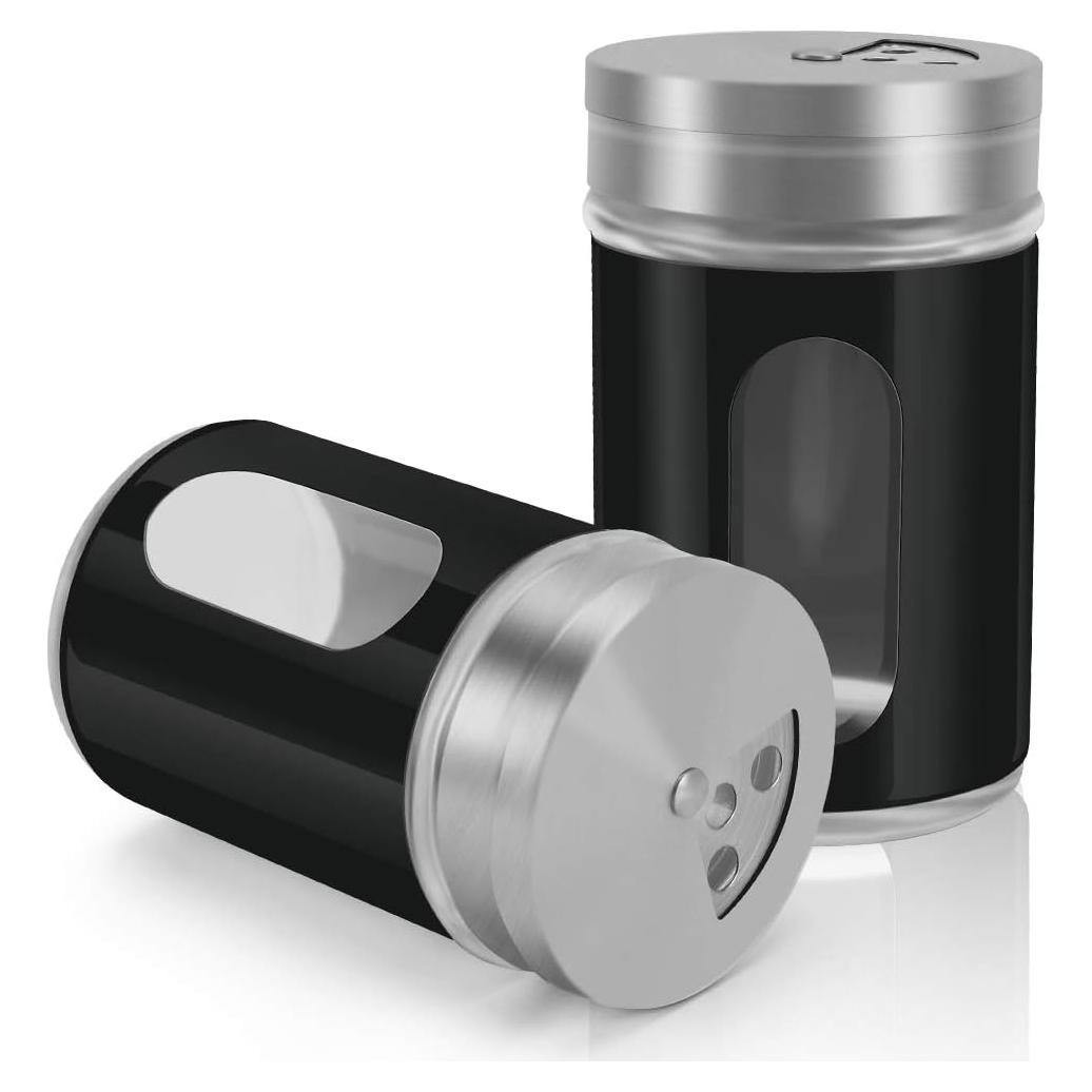 Salero y Pimentero Accmor Acero Inoxidable 2 Piezas Negro