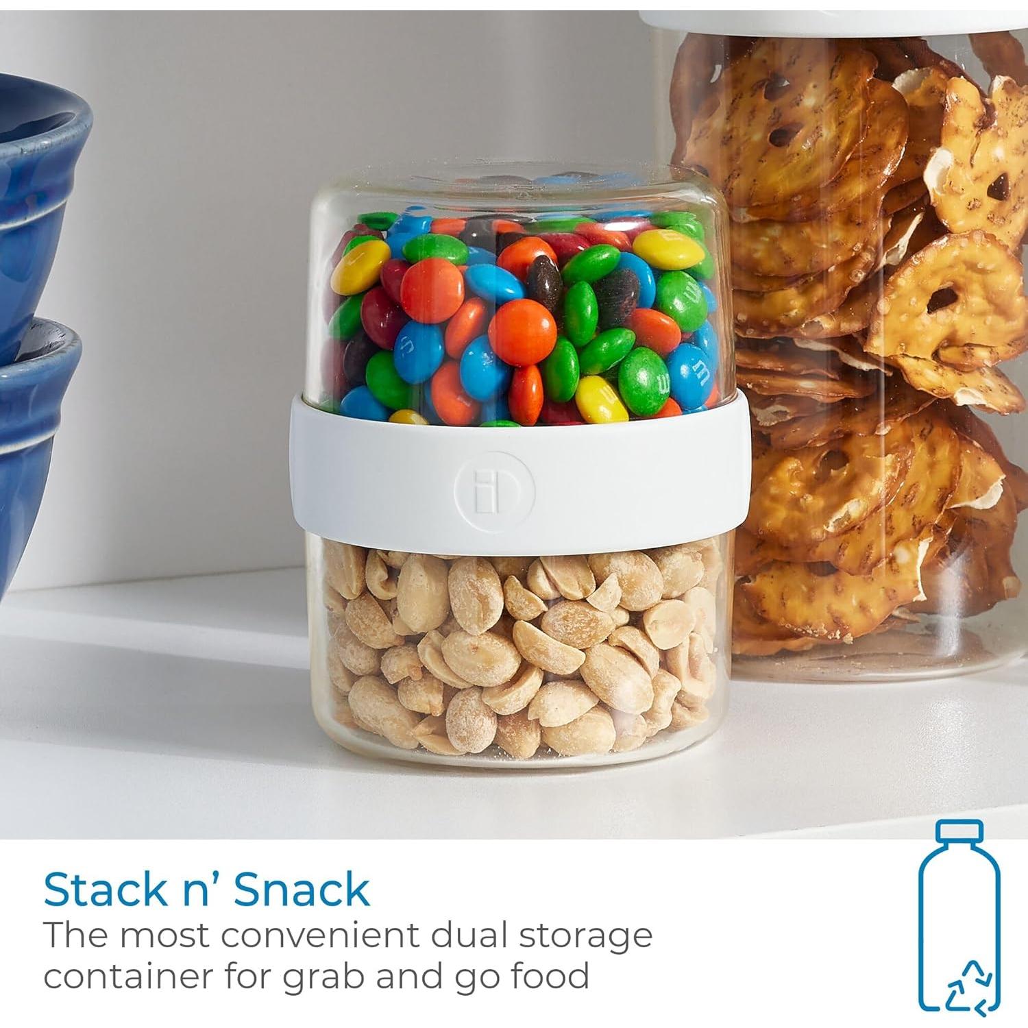 Recipiente Apilable Snack iDesign - Plástico Reciclado 9.3x9.3x11.7cm