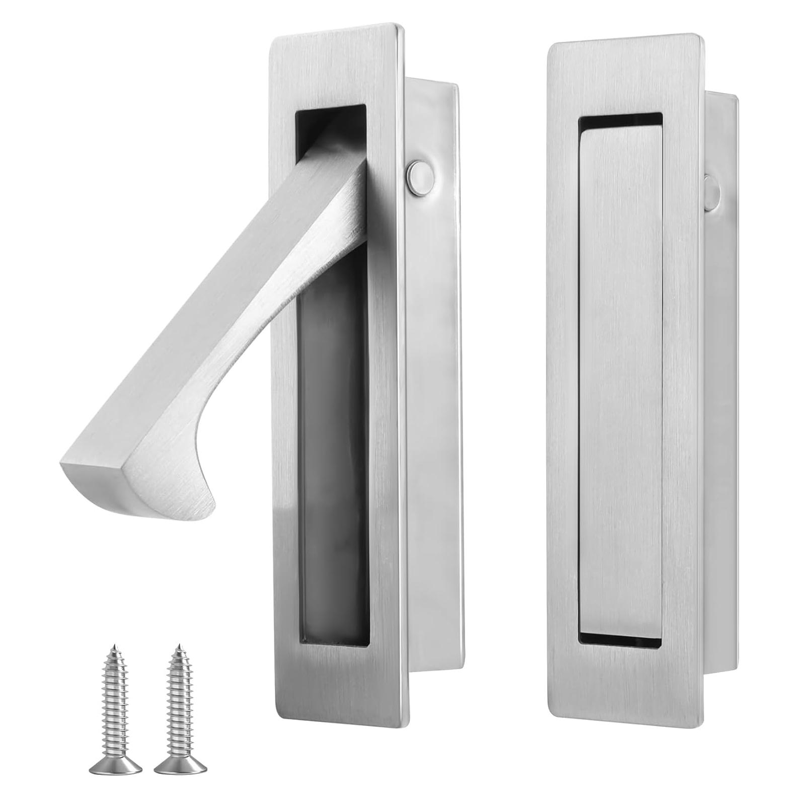 Tirador de puerta pocket Vancoho acero inoxidable cepillado 8x2.2cm