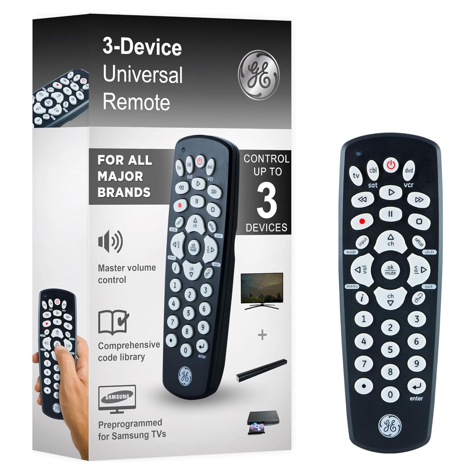 Control Remoto Universal GE 3 Dispositivos Negro JAS34456