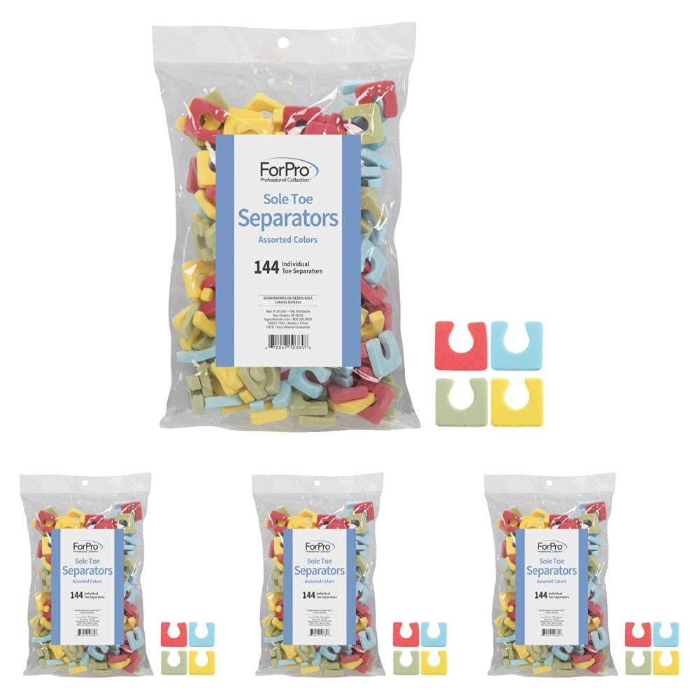 Separadores de Dedos ForPro Sole, Espuma Suave, 144 Unidades