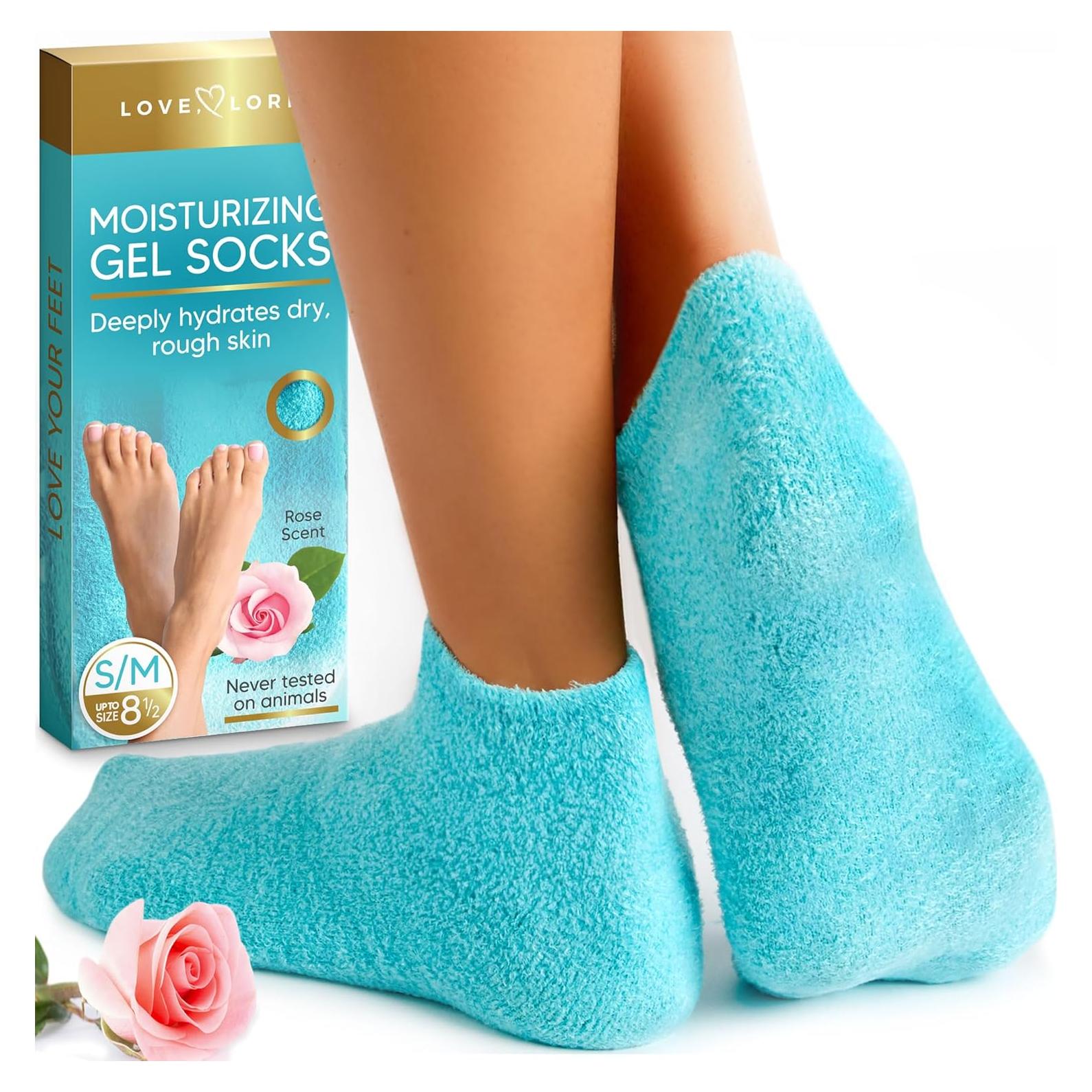 Calcetines Hidratantes Love Lori - Gel de Silicona Aloe, Talla 8.5