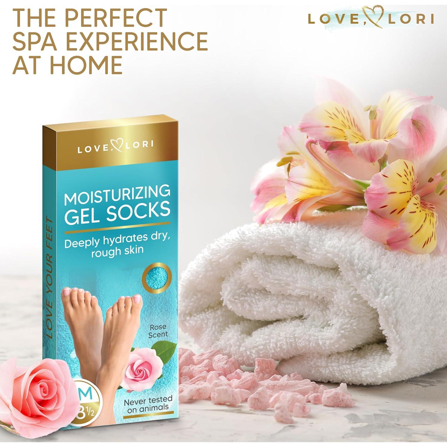 Calcetines Hidratantes Love Lori - Gel de Silicona Aloe, Talla 8.5