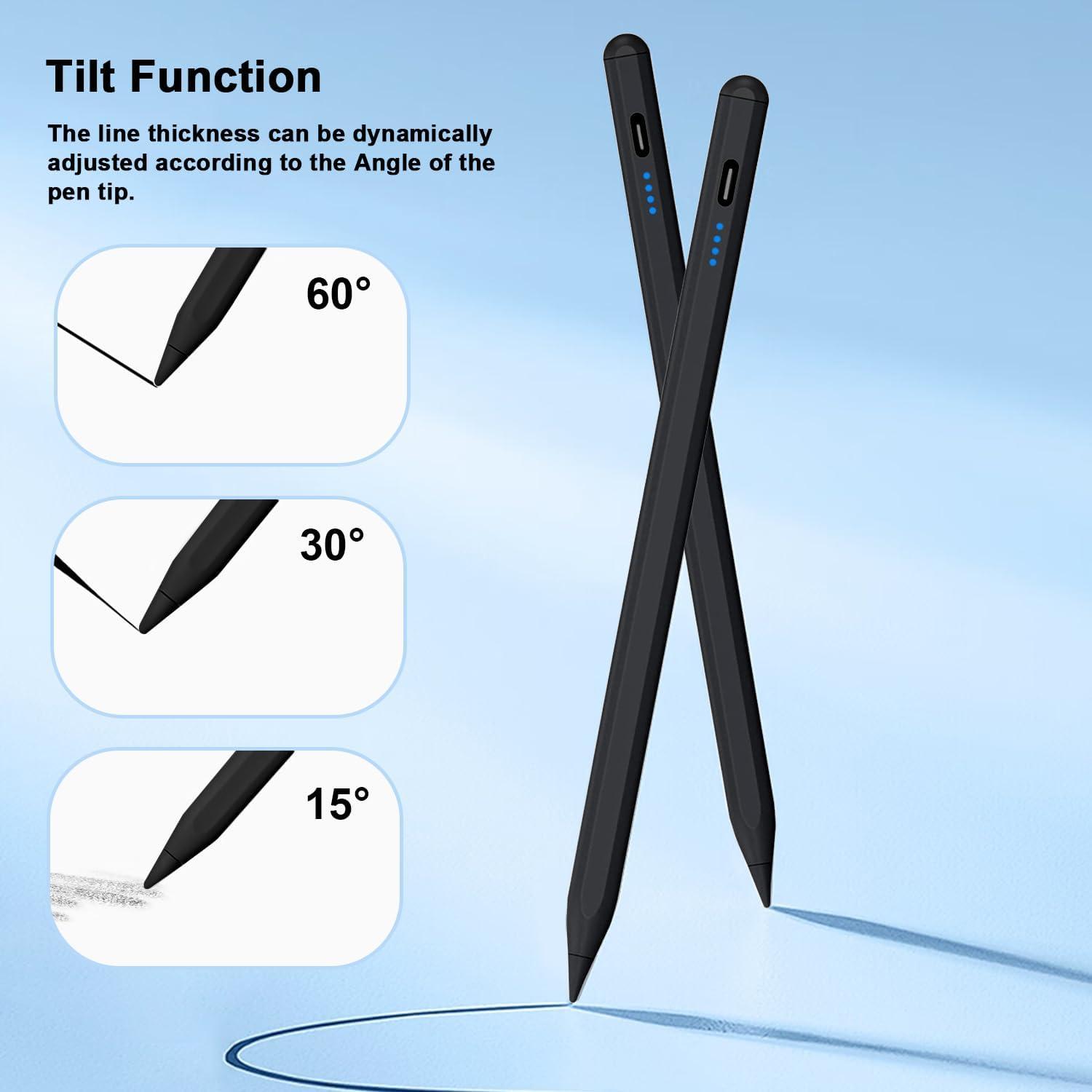 Lápiz Stylus DOGAIN para iPad 2018-2025, Carga Tipo C, Negro