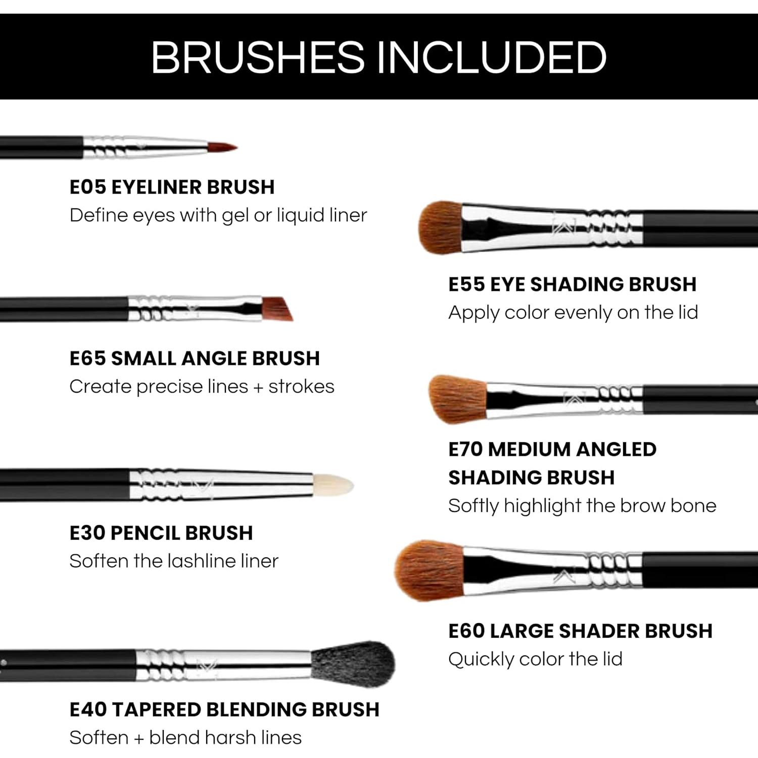 Conjunto de Brochas de Maquillaje para Ojos Sigma Beauty - 7 Piezas