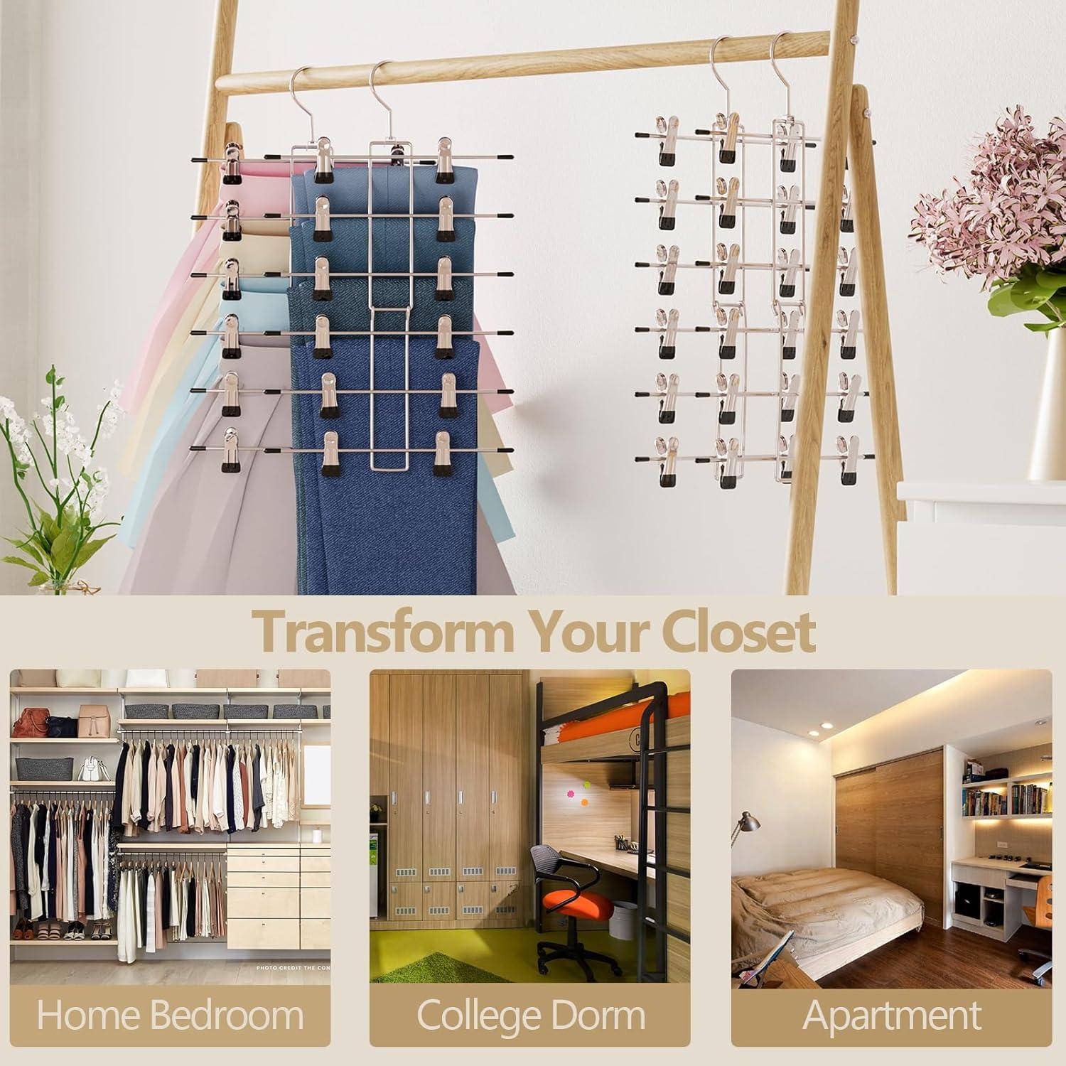 Perchas para Pantalones Lumigens - Organizador de Armario 6 Niveles