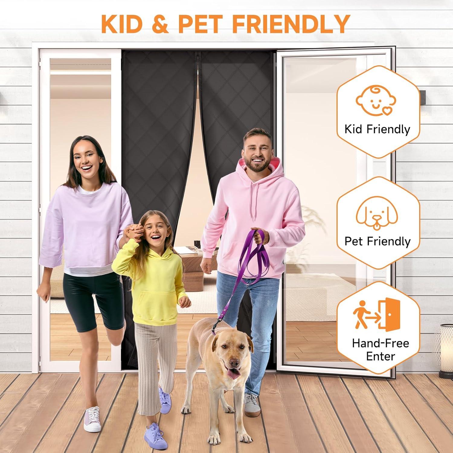 Cortina de Puerta Térmica Aislante Esteh 91.44x208.28 cm Negra