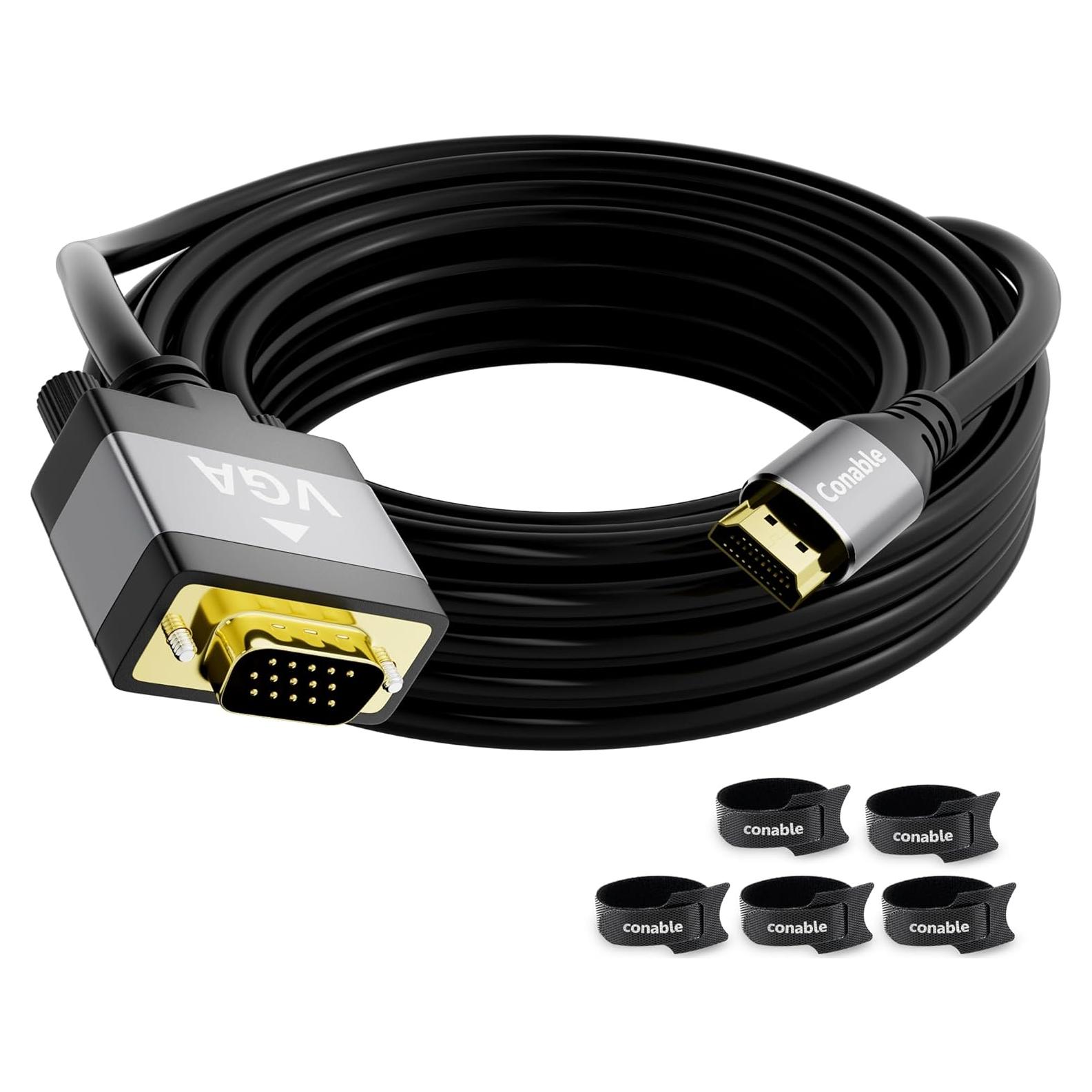 Cable HDMI a VGA 1.22 m Conable, Macho a Macho, Full HD 1080P