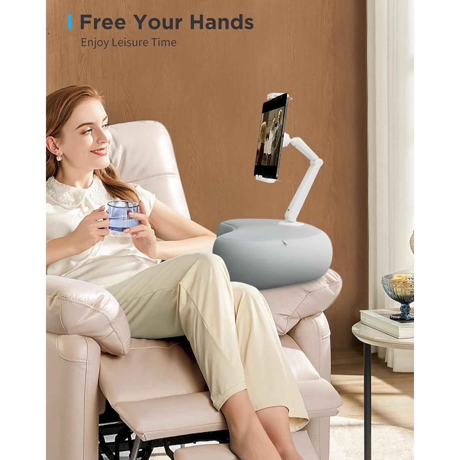 SAIJI Soporte de Almohada para Tableta Ajustable 360° Gris