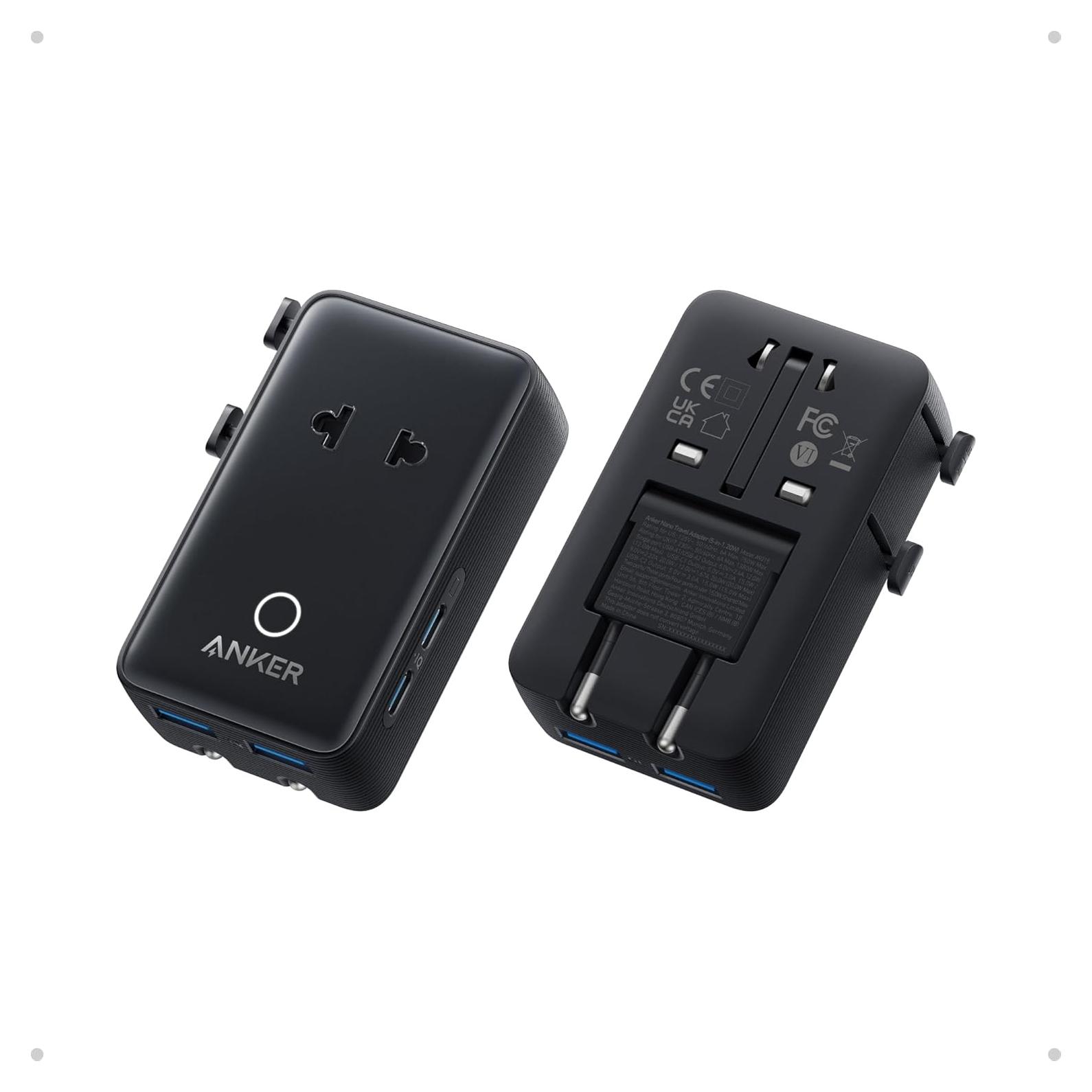 Adaptador de Viaje Anker Nano 5 Puertos Carga Rápida 20W