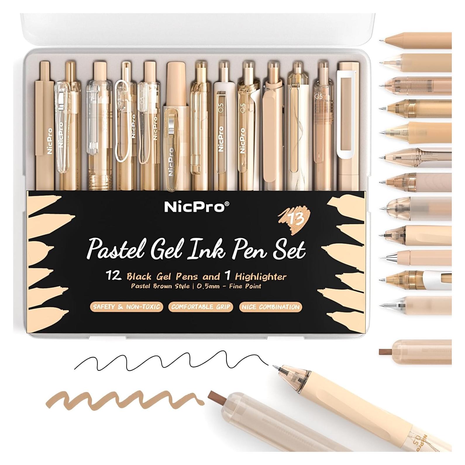 Conjunto de Bolígrafos de Gel Pastel Nicpro 13PCS 0.5mm