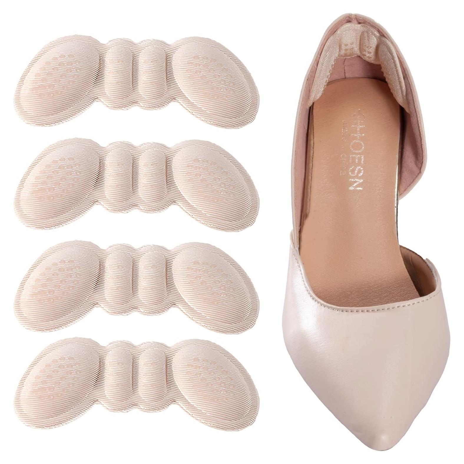 4 Pares Almohadillas para Talones EIRMAT Beige Antideslizantes