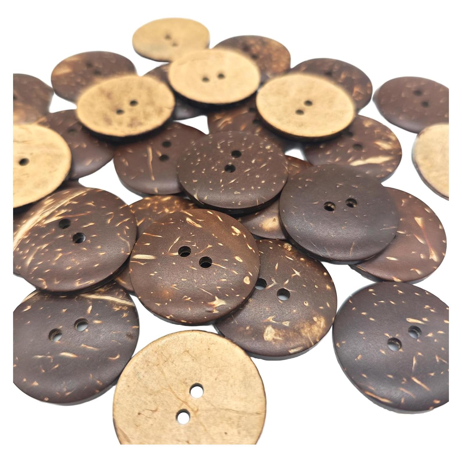 30 Botones de Concha de Coco Natural 30mm candeoLA