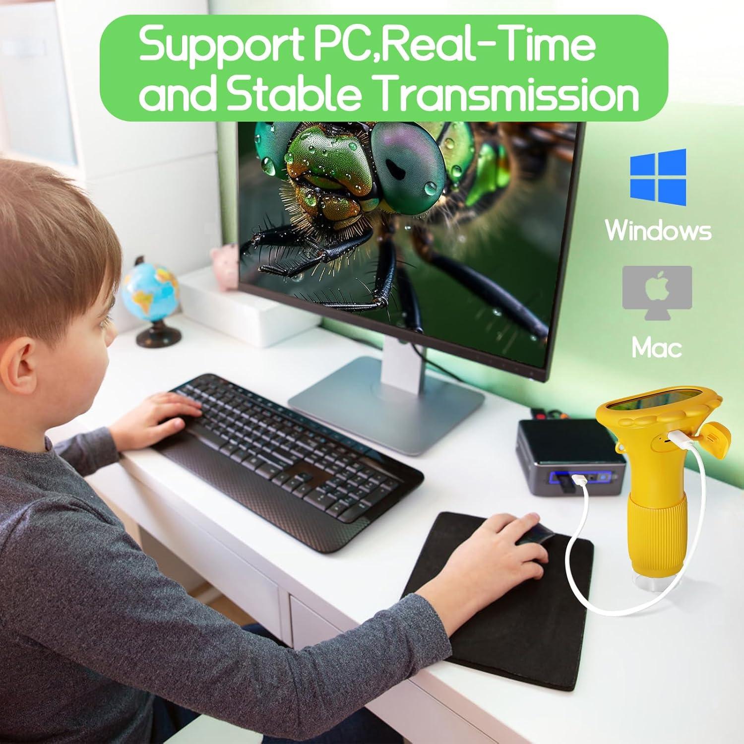 Microscopio de bolsillo WINWEND 1000X para niños - Digital