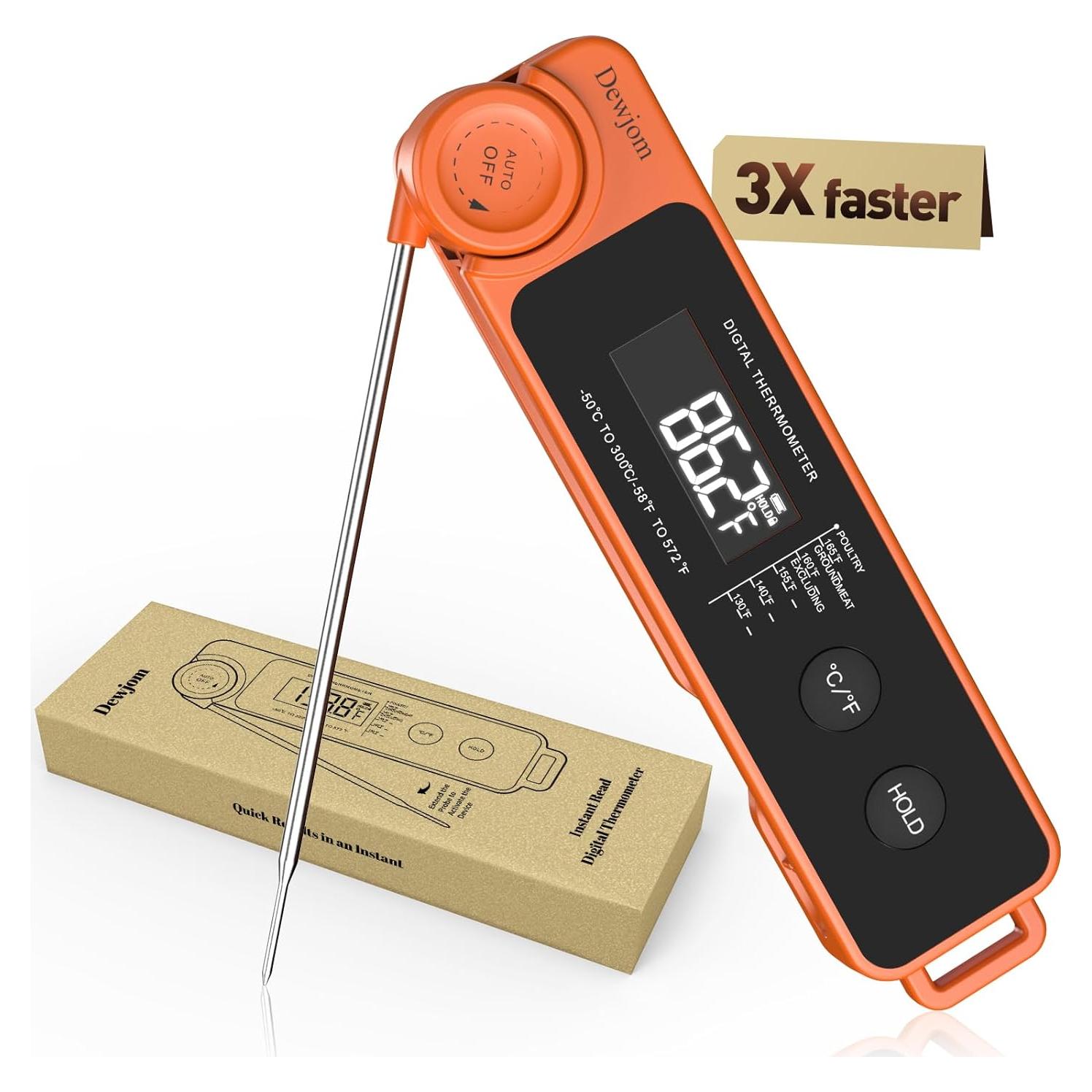 Termómetro Digital de Carne Ultra Rápido IP67 Mandarina