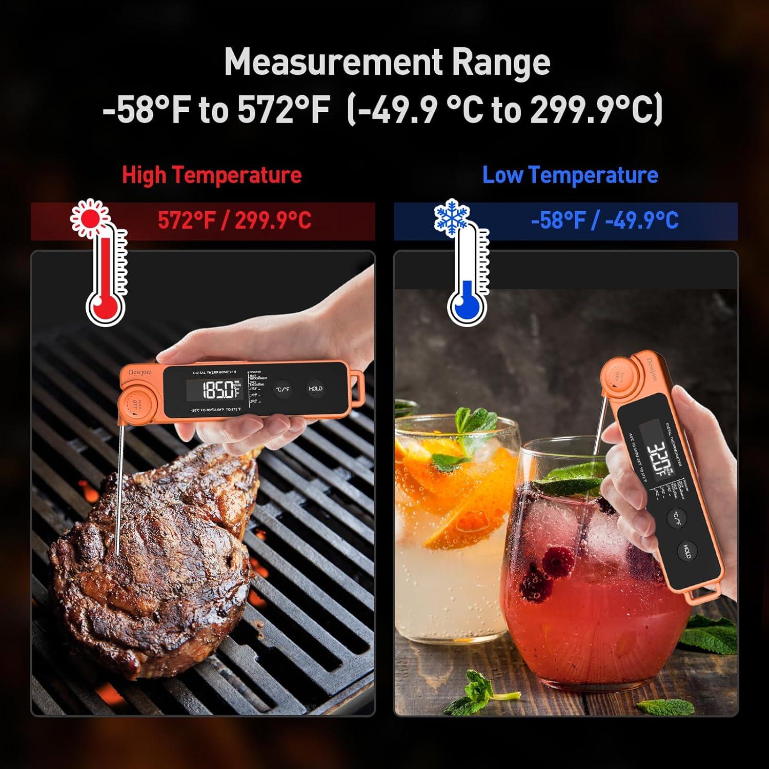 Termómetro Digital de Carne Ultra Rápido IP67 Mandarina