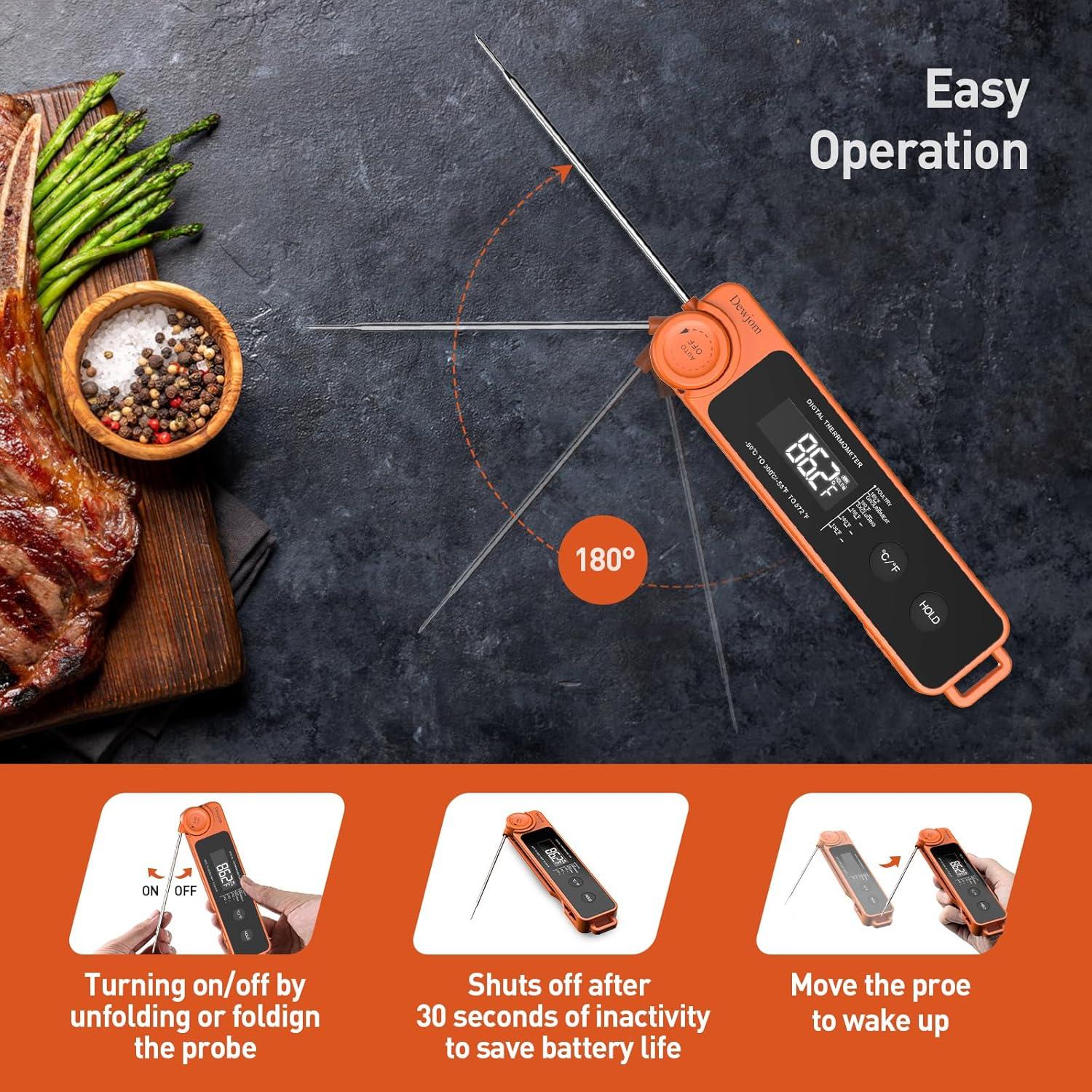 Termómetro Digital de Carne Ultra Rápido IP67 Mandarina