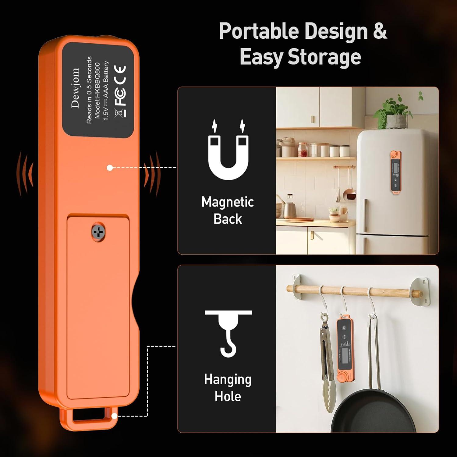 Termómetro Digital de Carne Ultra Rápido IP67 Mandarina