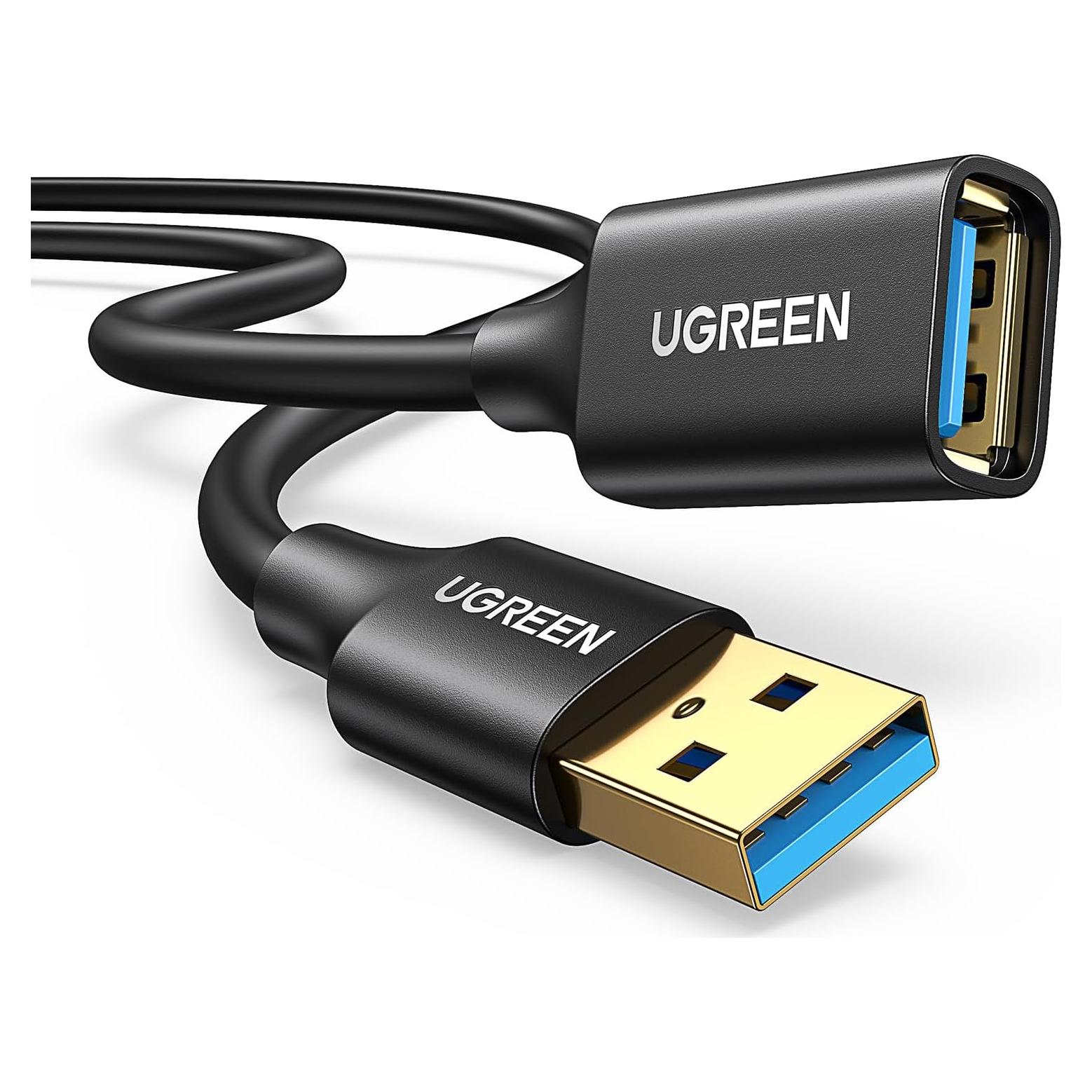 Cable de Extensión USB 3.0 UGREEN 1m Macho a Hembra 5Gbps