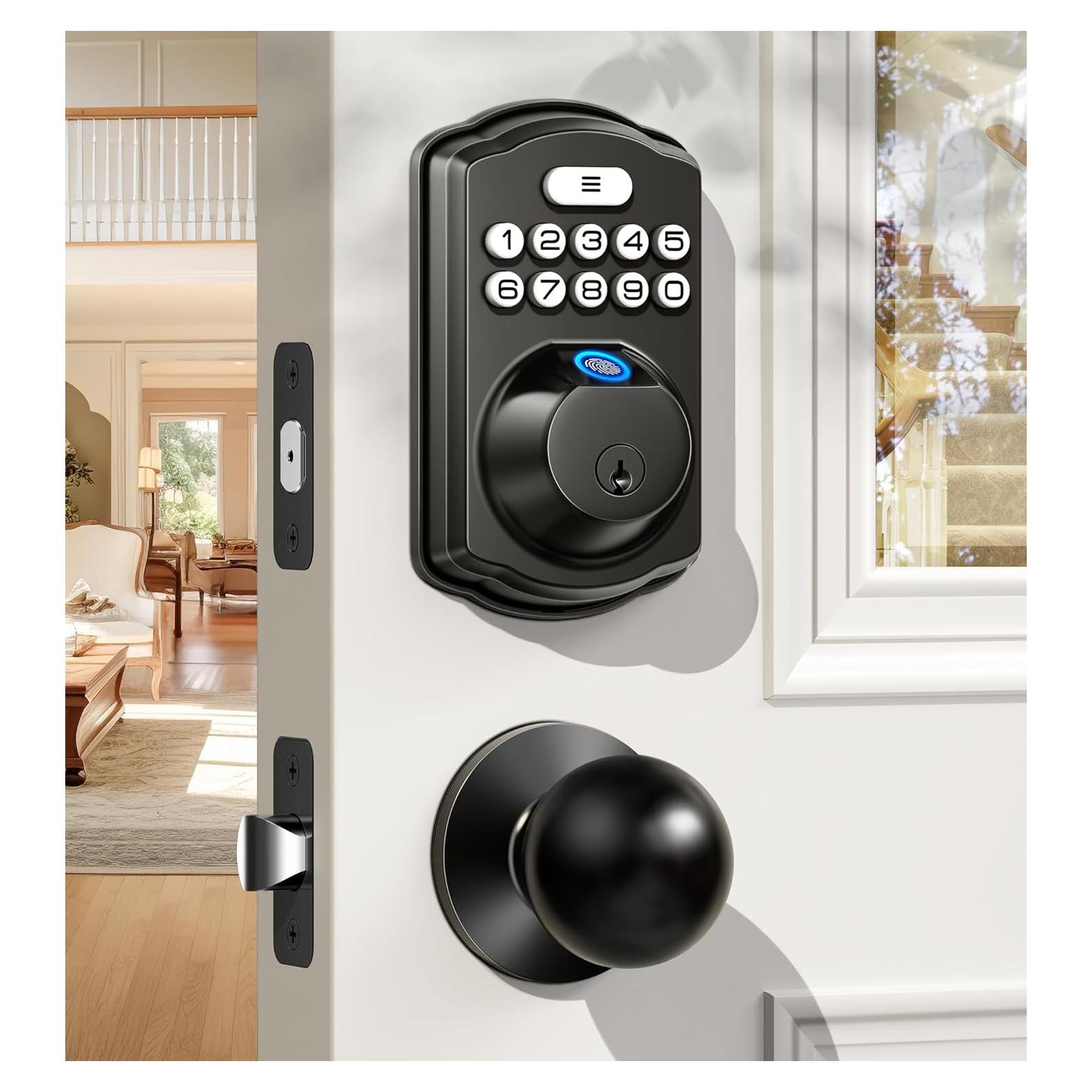 Cerradura Biométrica Veise KS02C con Teclado y 2 Perillas