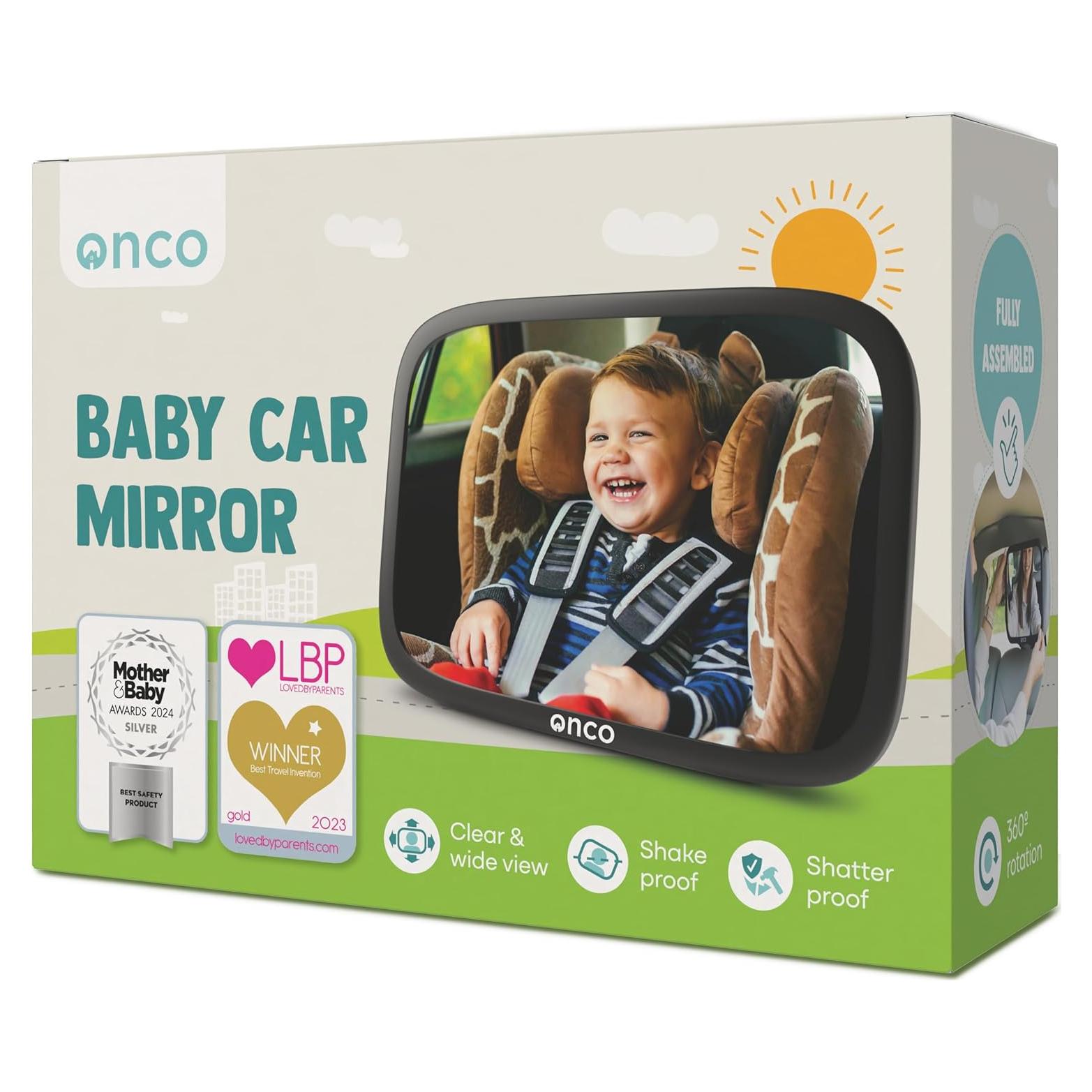 Espejo Convexo para Coche Bebé Onco 24.4x17.5cm Irrompible