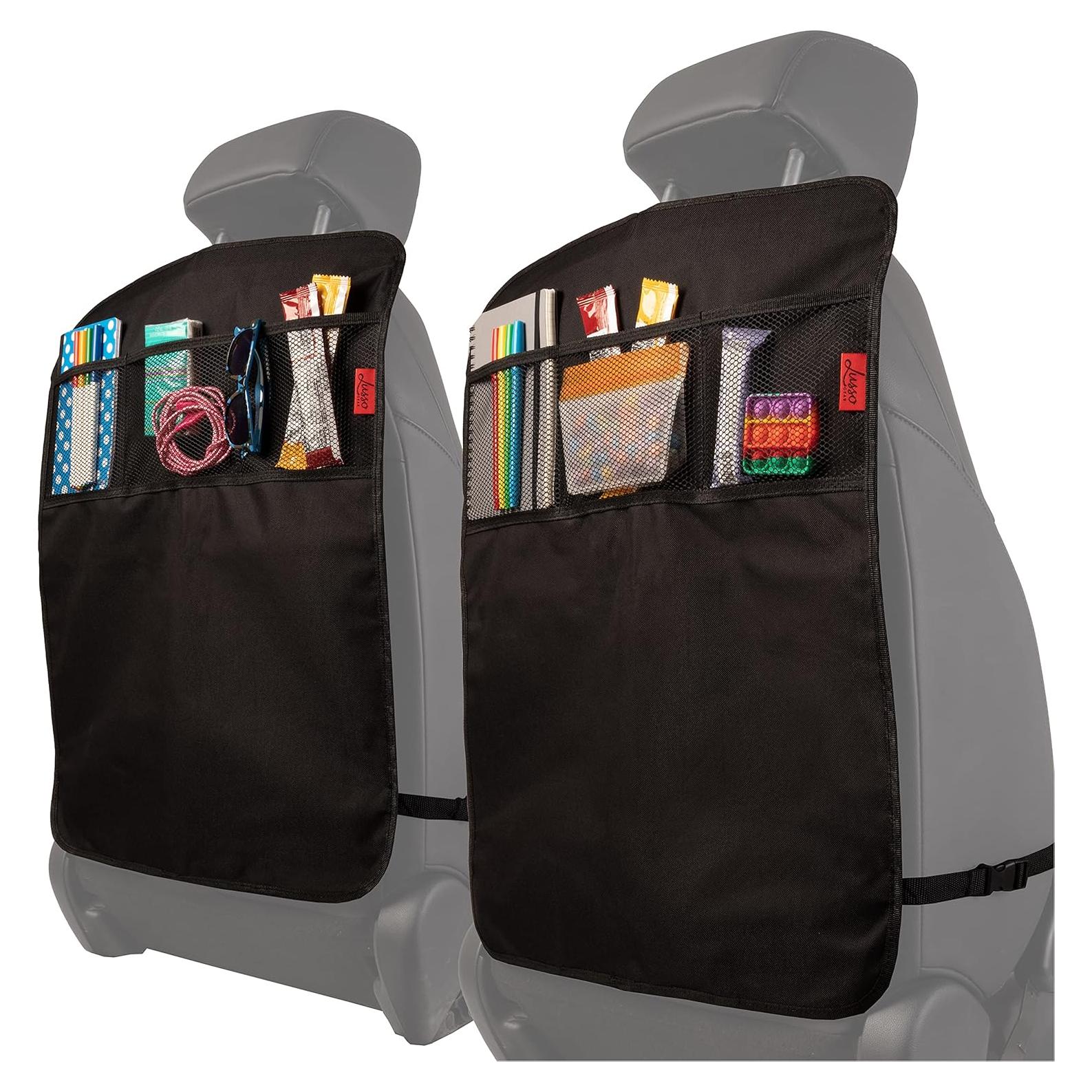 Cubierta Protectora de Asiento Lusso Gear para Niños - Negro, 3 Bolsillos