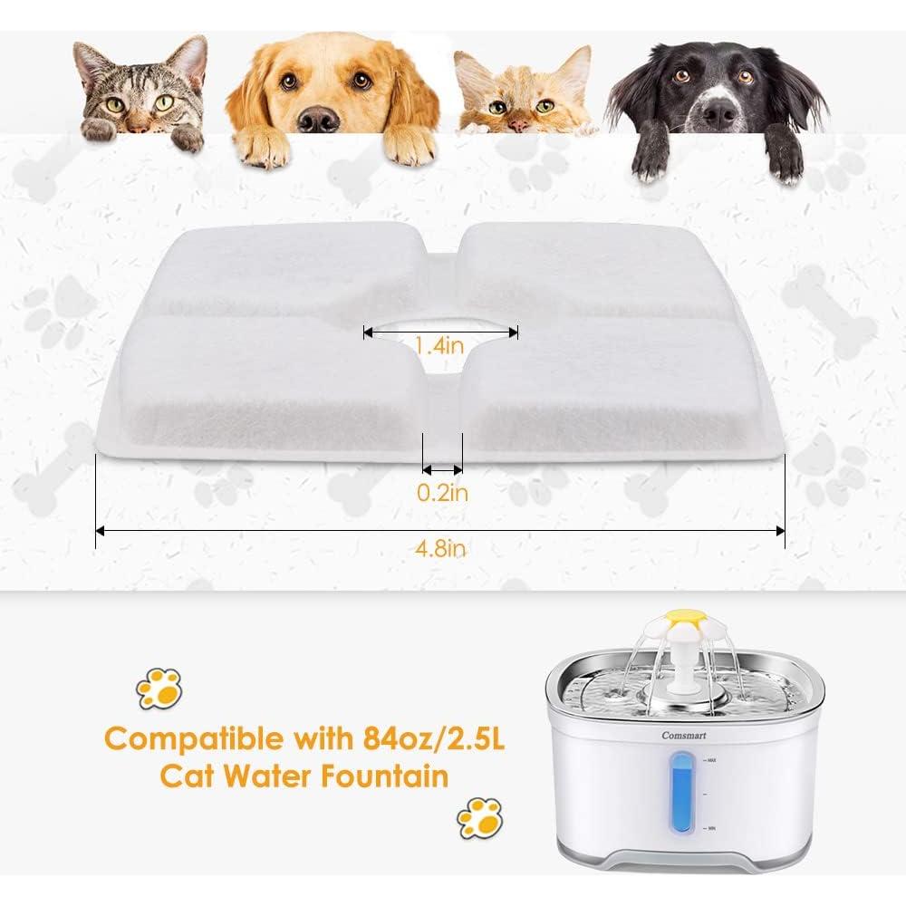 Juego de Filtros Comsmart para Fuente de Mascotas 84oz, 8 Piezas