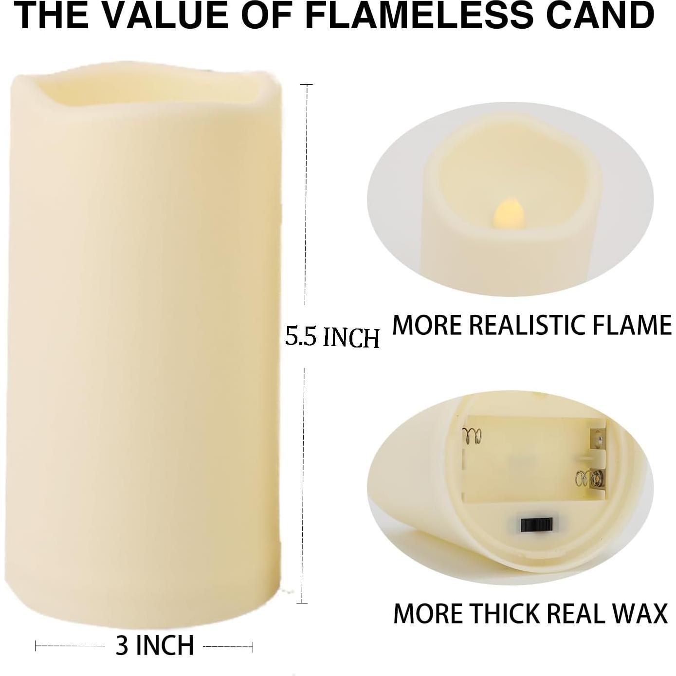 2 Velas LED Sin Llama Biyanuo para Exteriores con Control Remoto