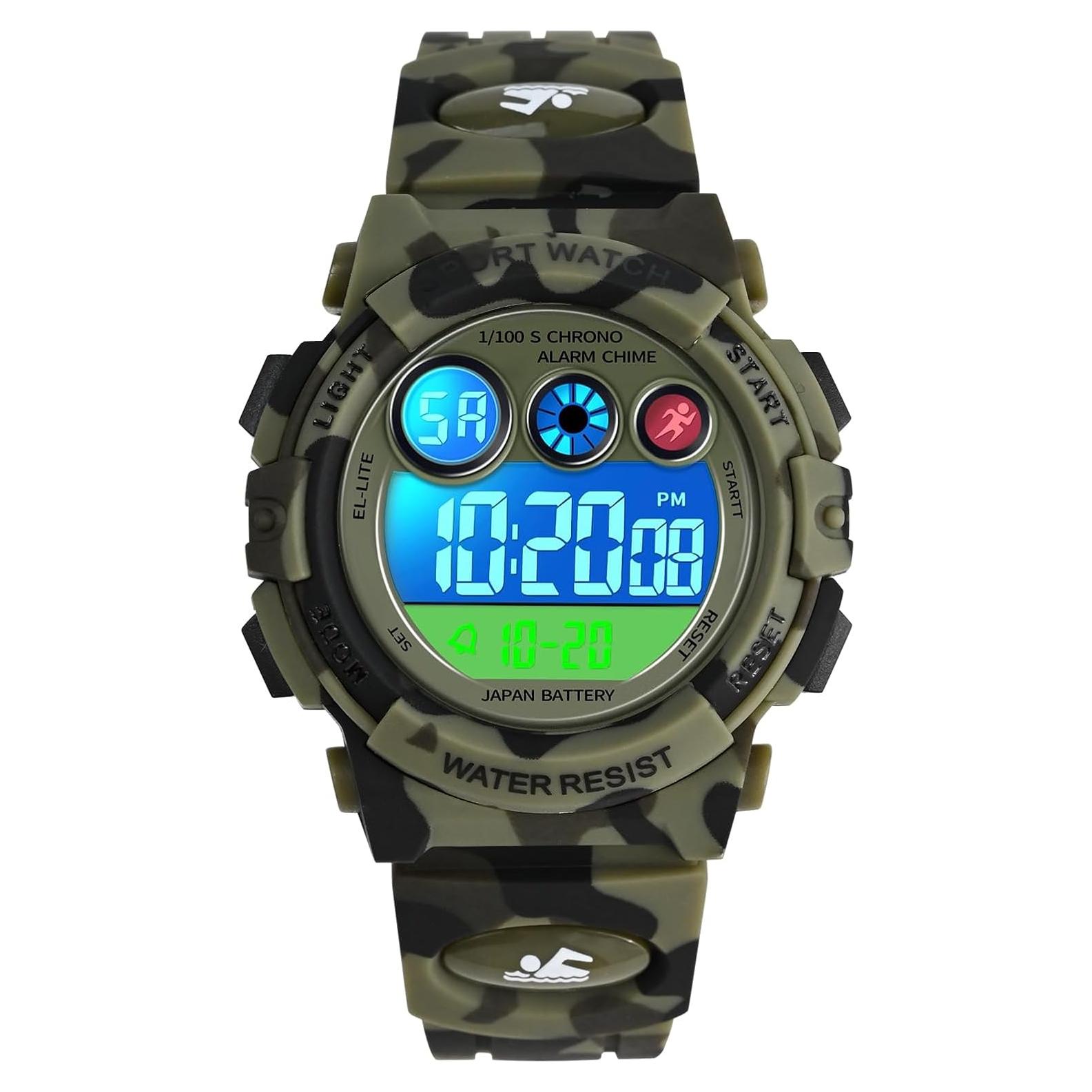 Reloj Digital Deportivo Impermeable Dayllon para Niños Verde