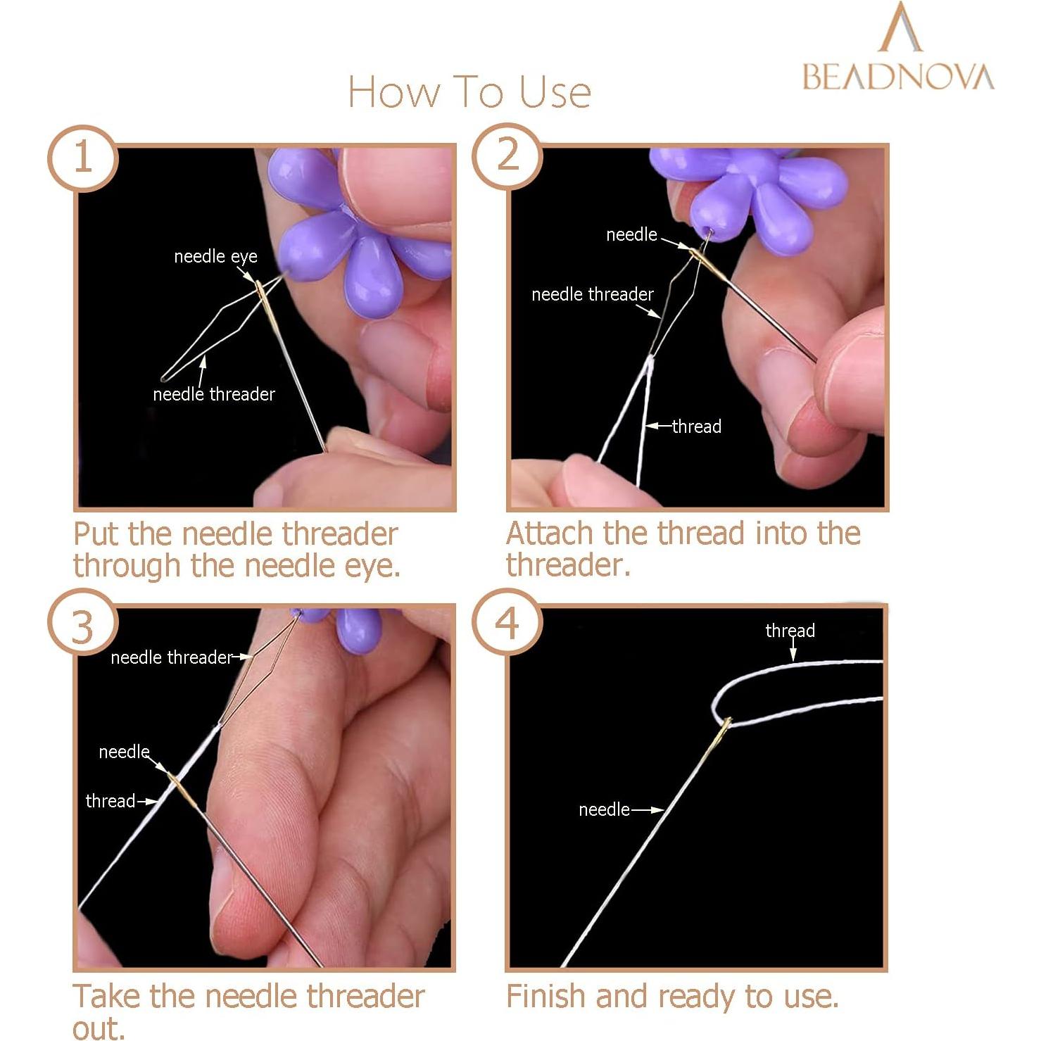 Enhebradores de Agujas BEADNOVA 25pcs Plástico Cabeza Flor