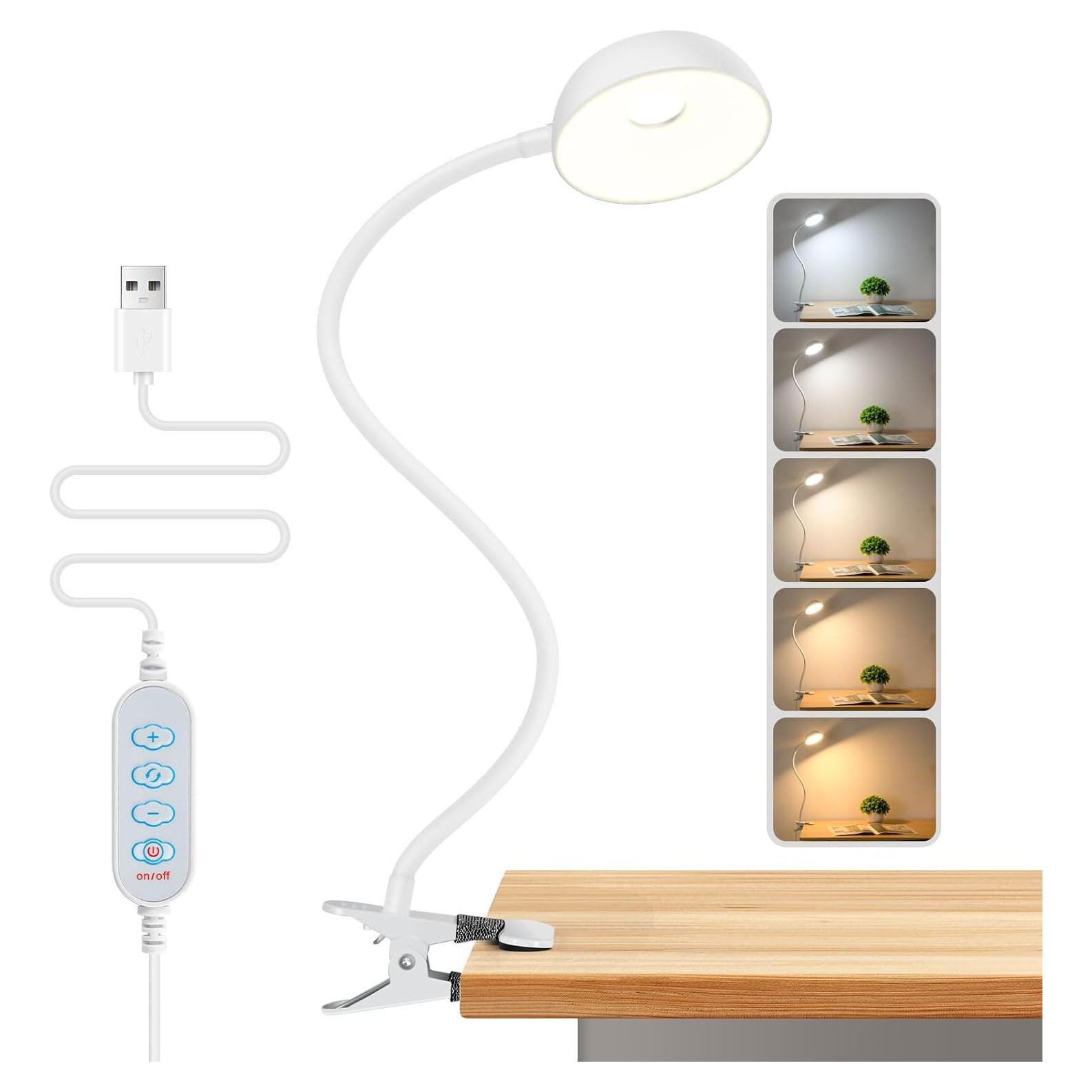 Lámpara de Clip LiFMIRA LED 5 Modos 10 Niveles Regulable Blanca