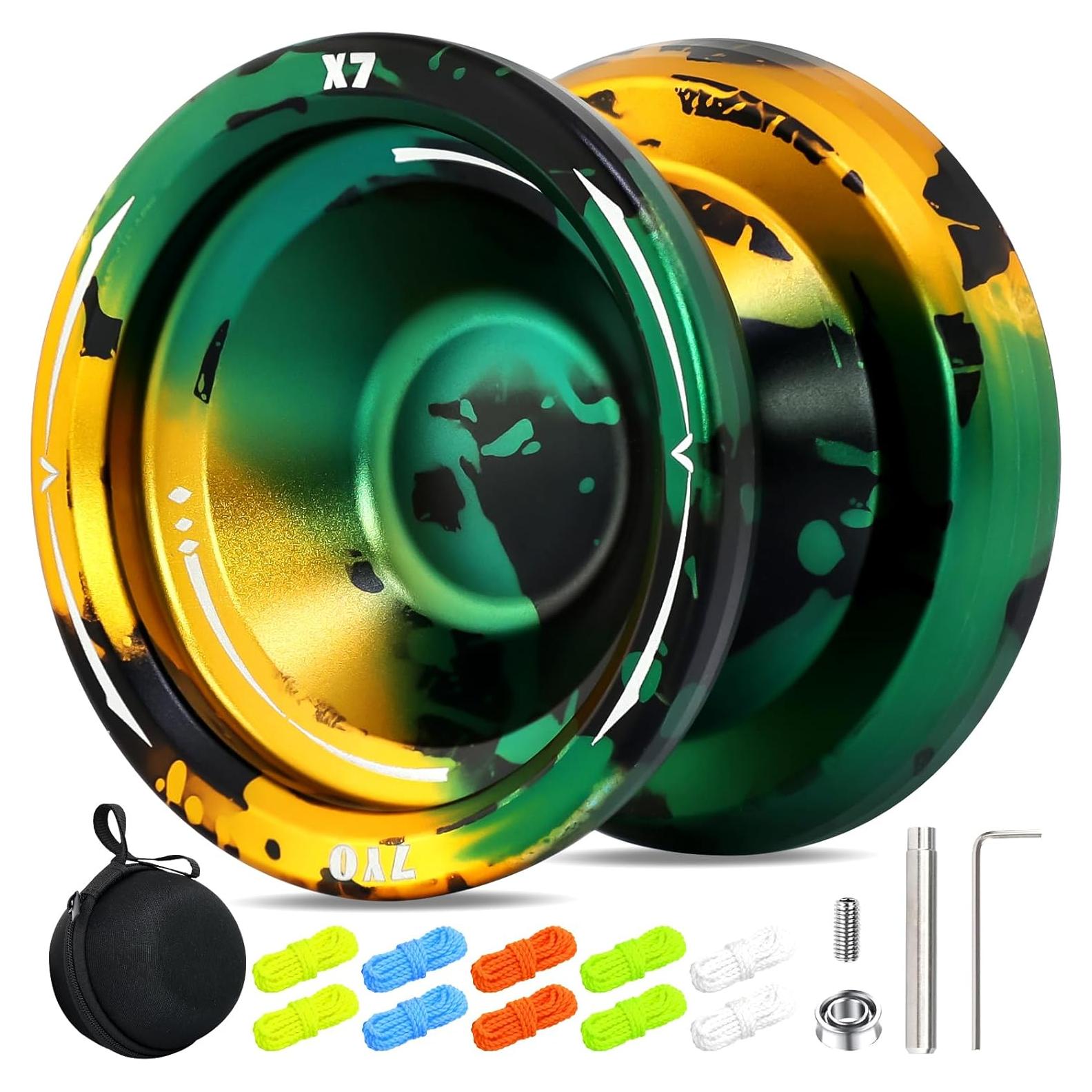 Yoyo Profesional X7 WABESMANIS Doble Propósito Verde Dorado