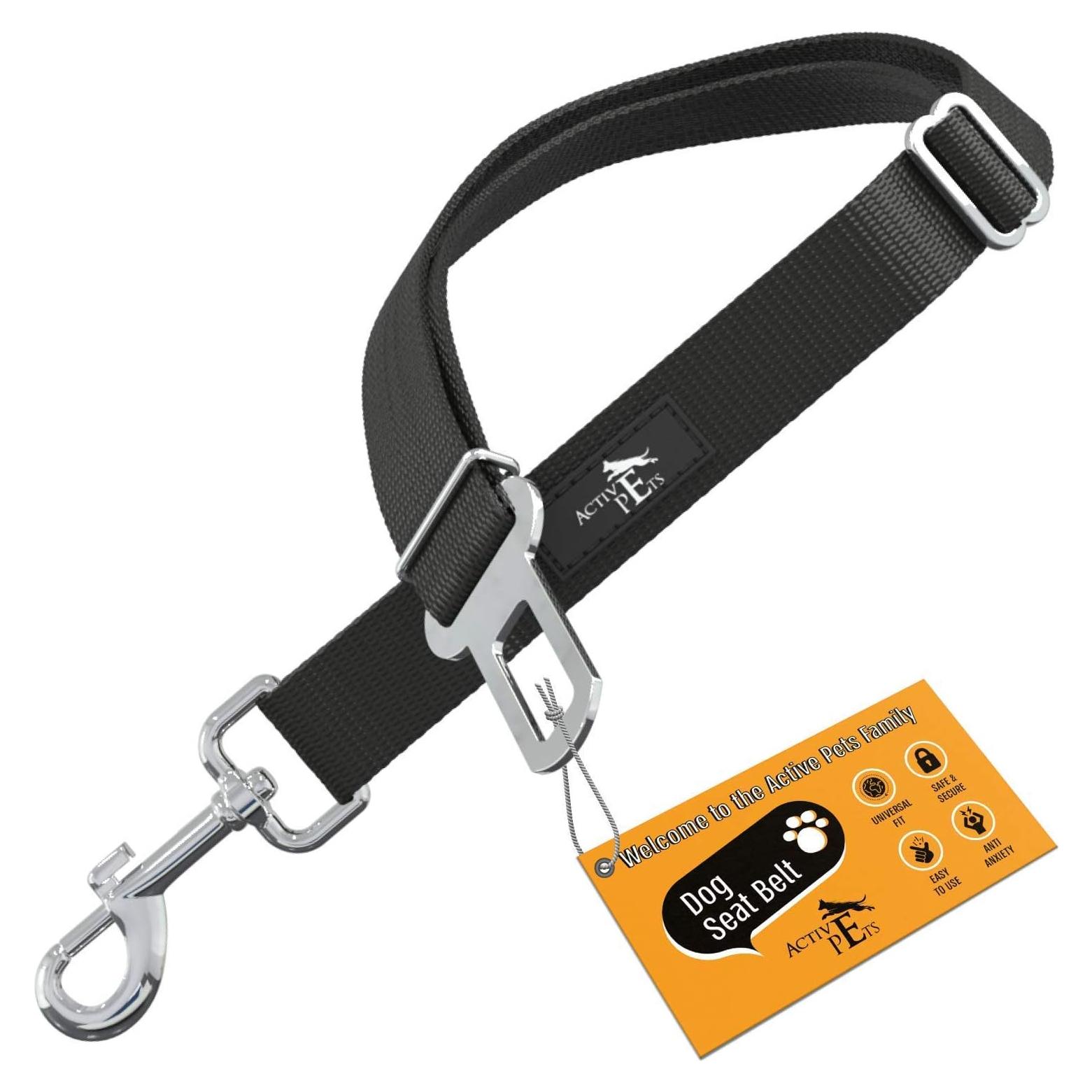 Cinturón de Seguridad para Perros Active Pets Ajustable Negro