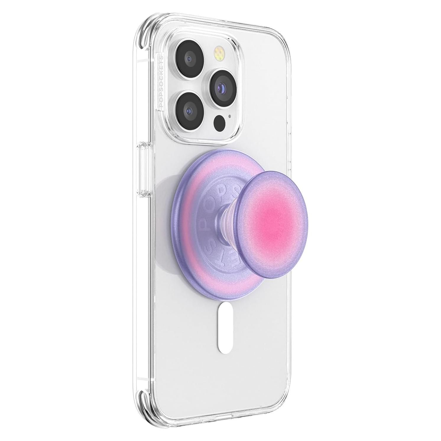 PopSockets Agarre Redondo MagSafe con Anillo Adaptador - Aura